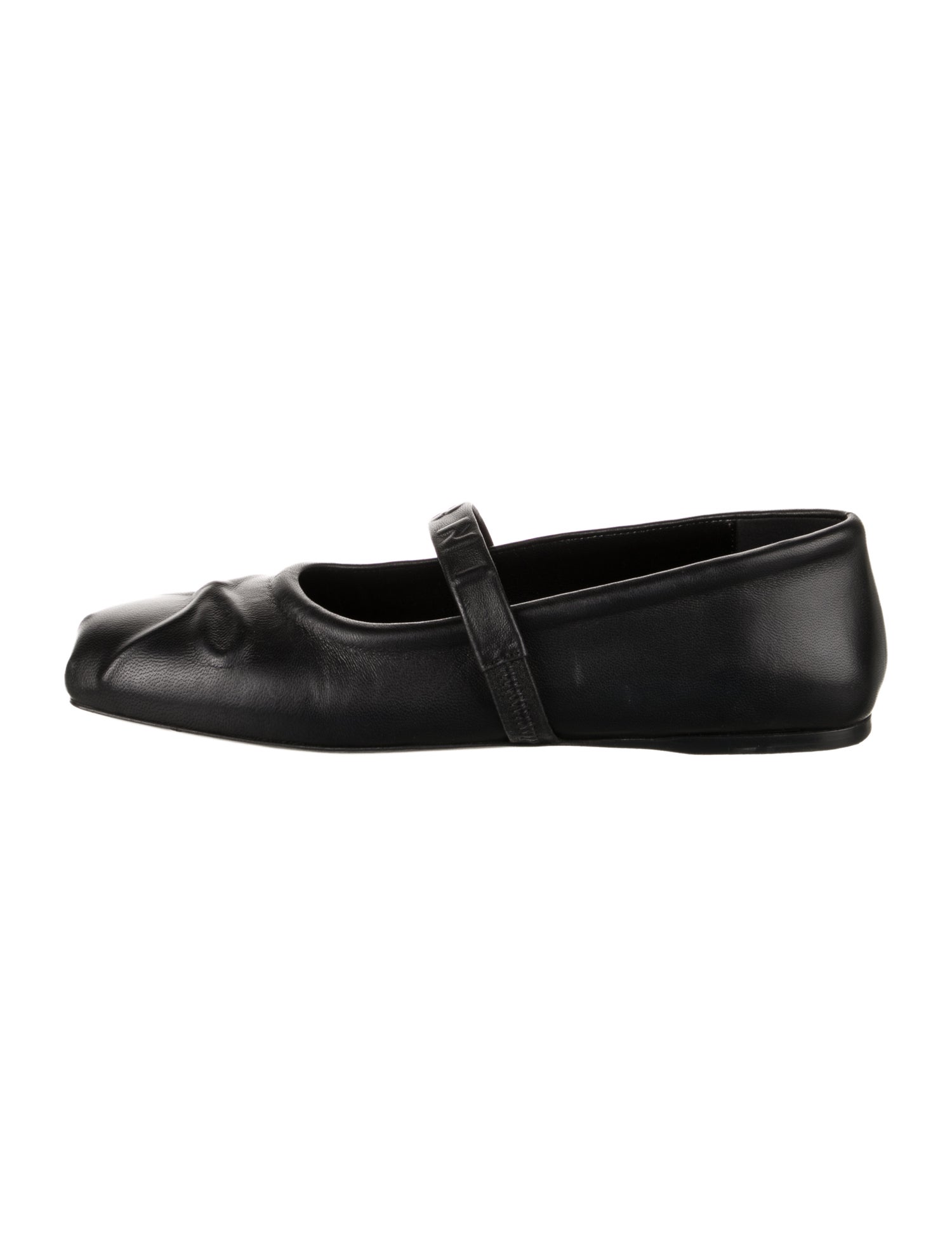 Marni Leather Bow Accents Mary Jane Flats