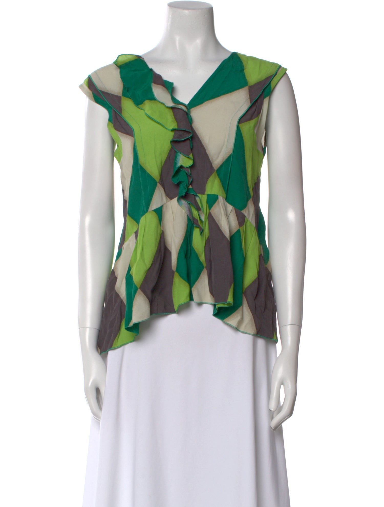 Marni Printed Cowl Neck Blouse