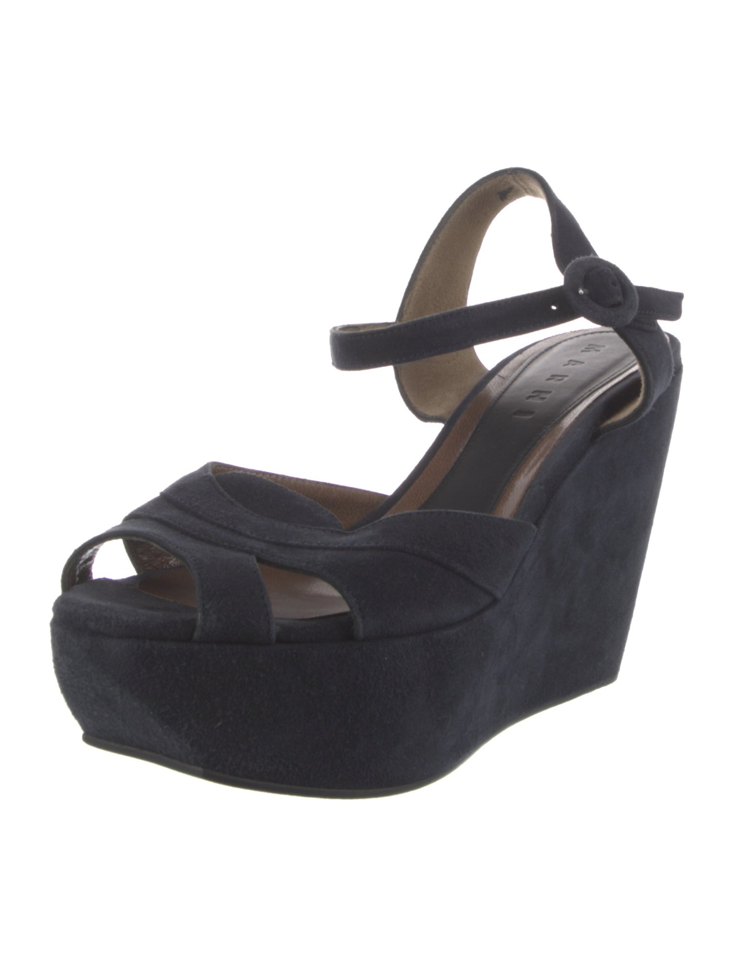 Marni Suede Cutout Accent D'Orsay Pumps