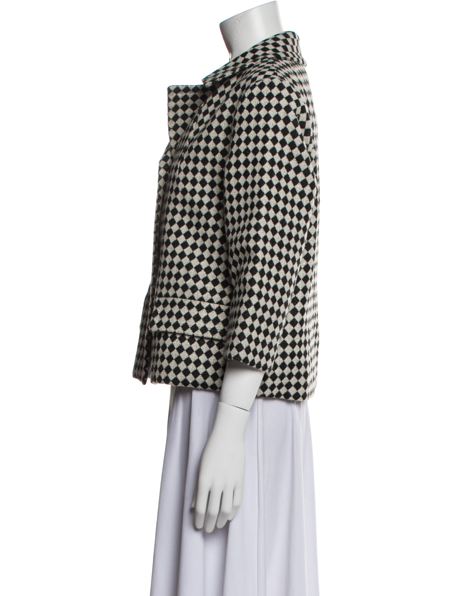 Marni Wool Plaid Print Blazer