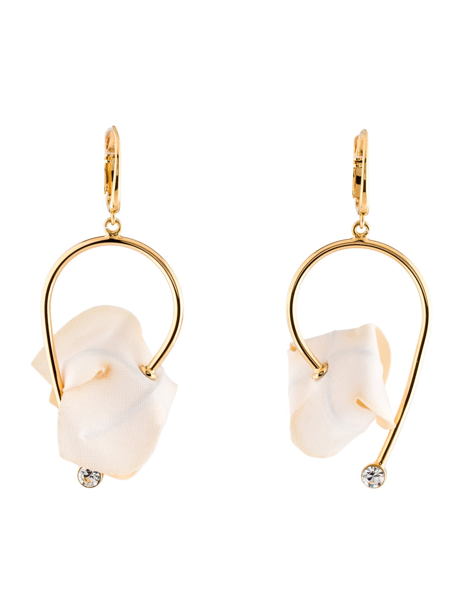 Marni Fabric & Crystal Floral Drop Earrings