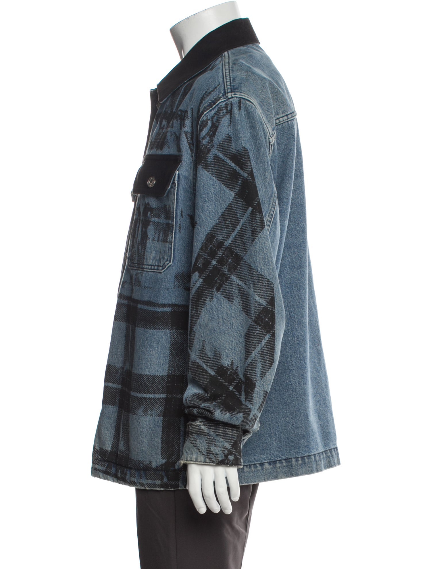 Marni Plaid Print Denim Jacket