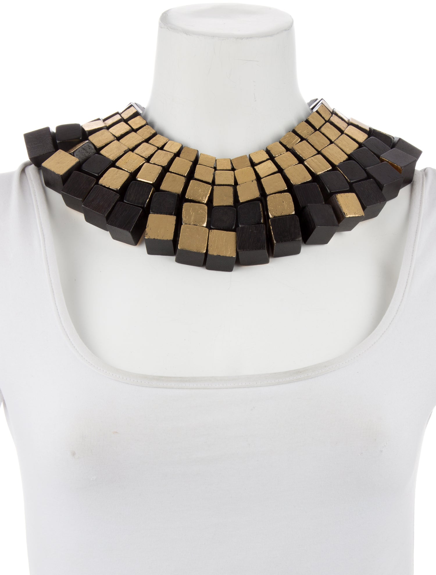 Marni Wood & Foil Collar Necklace