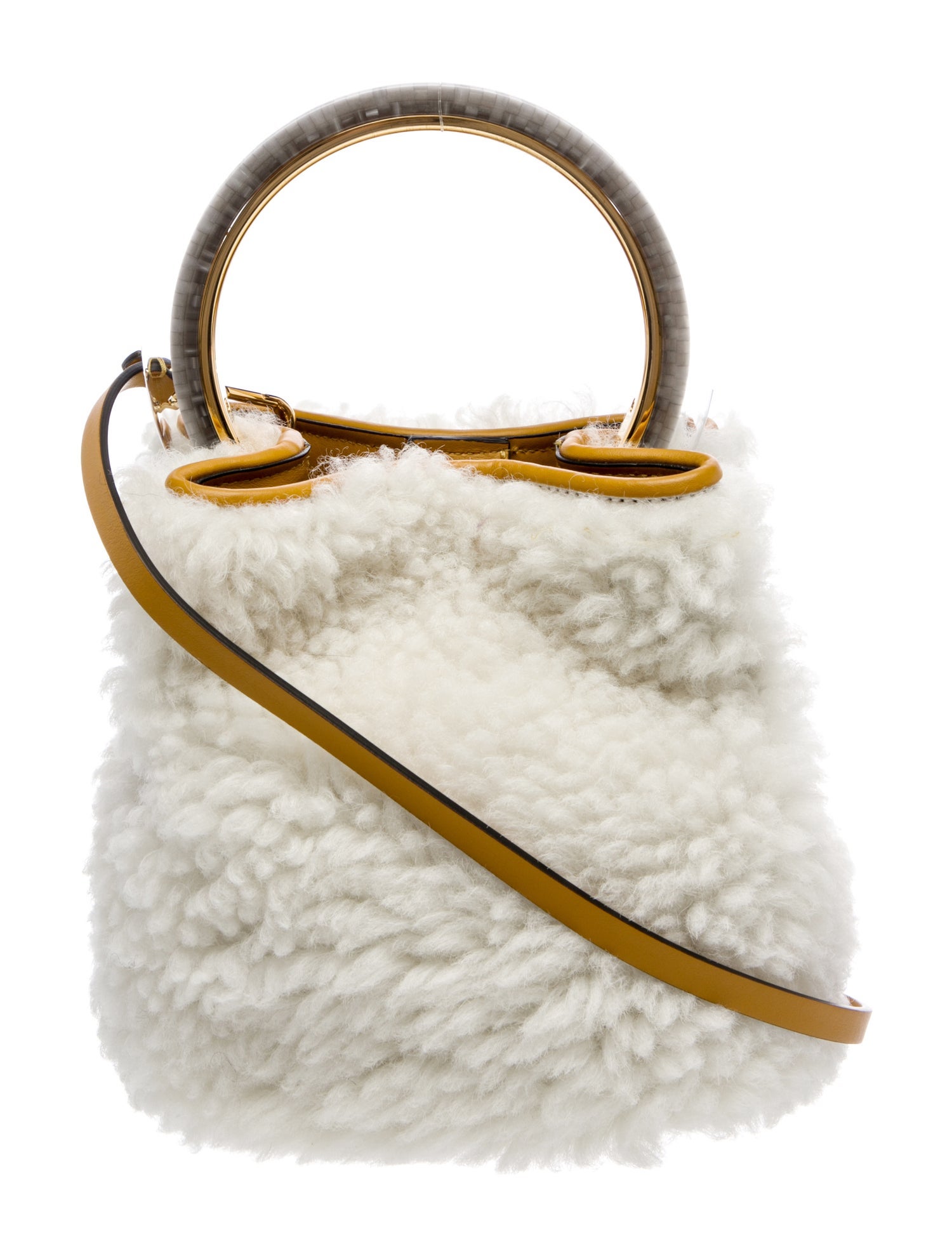 Marni Faux Fur Top Handle Bag