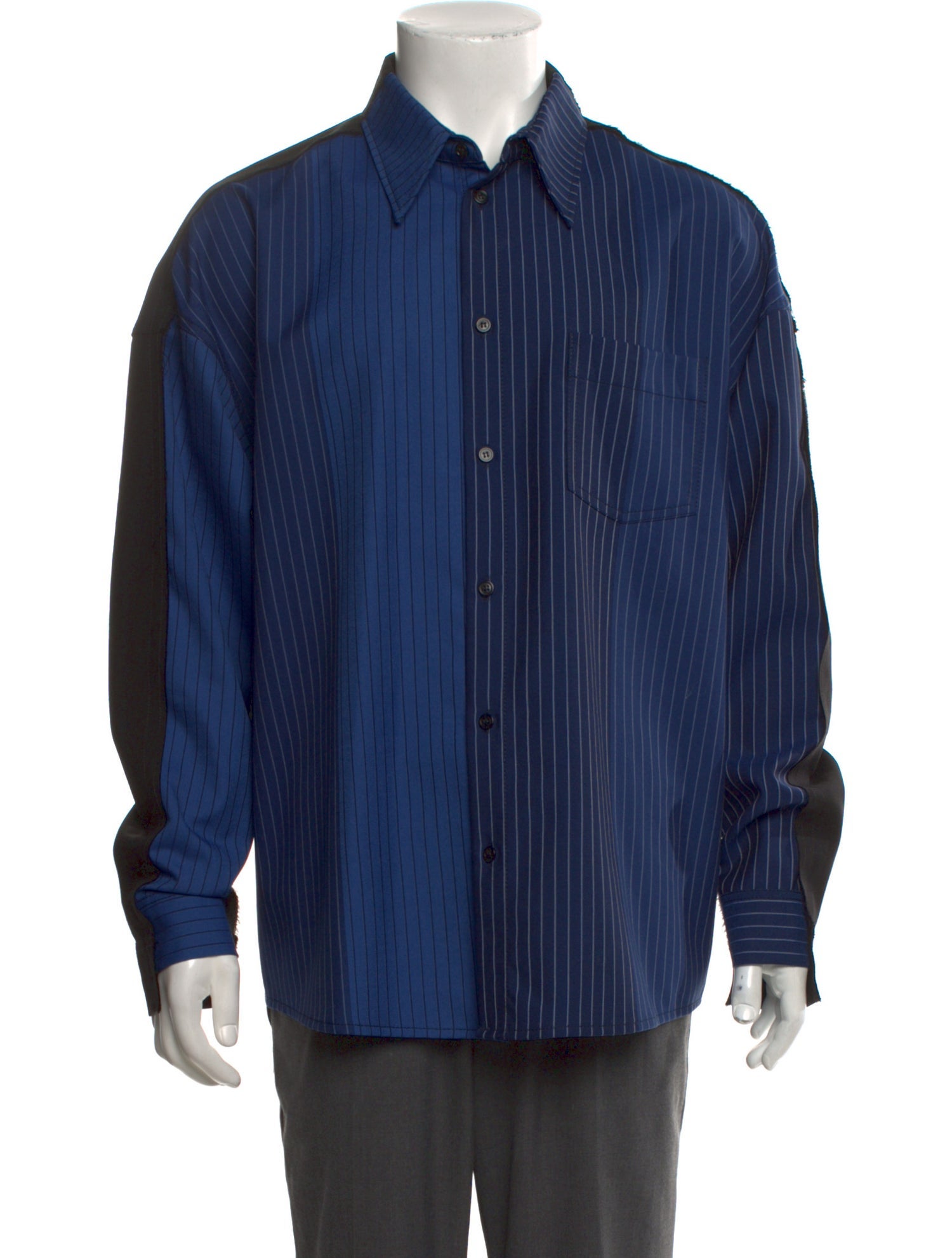 Marni Virgin Wool Striped Denim Shirt
