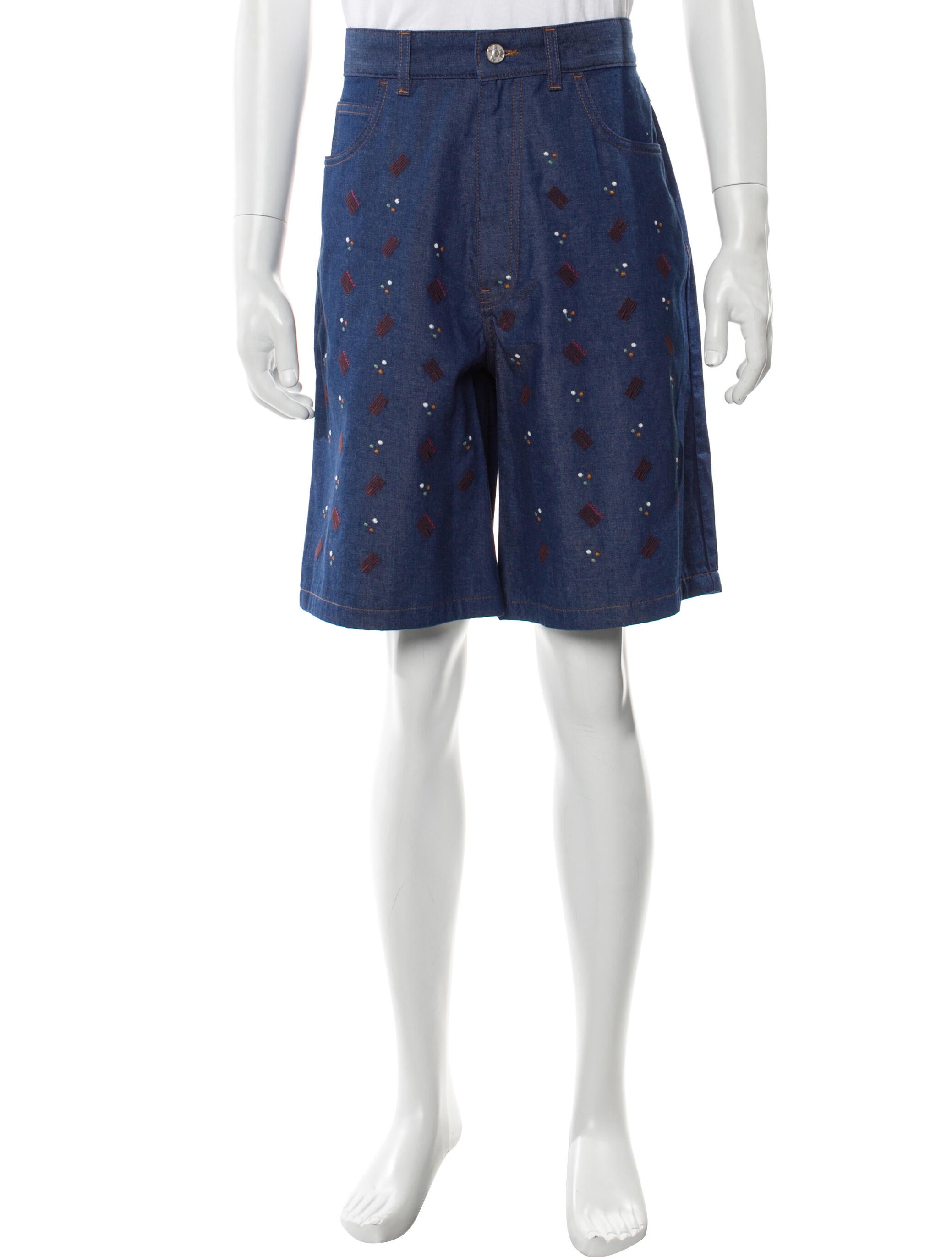Marni Printed Denim Shorts