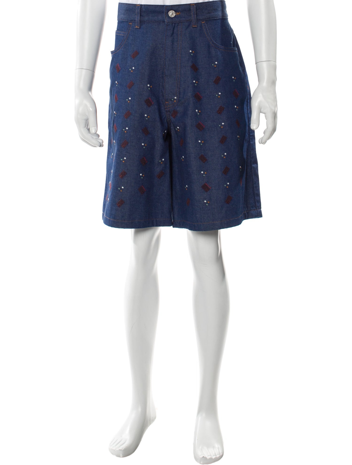 Marni Printed Denim Shorts
