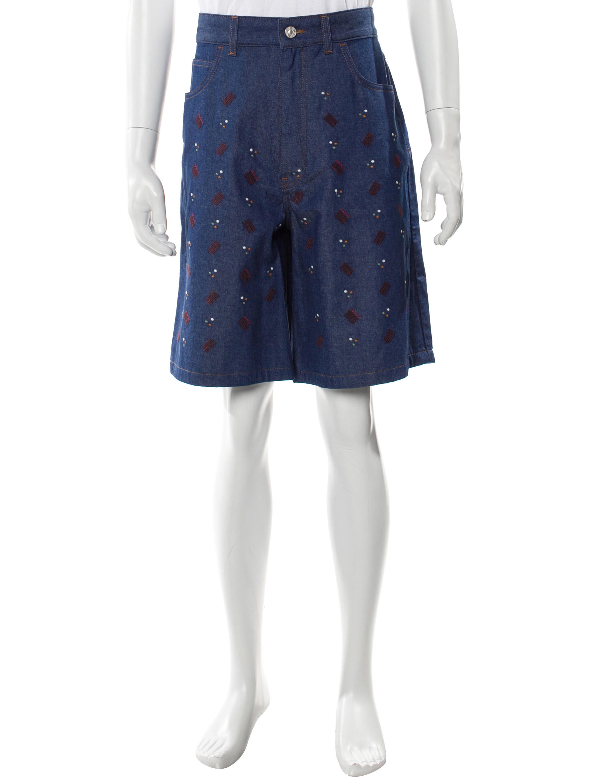 Marni Printed Denim Shorts