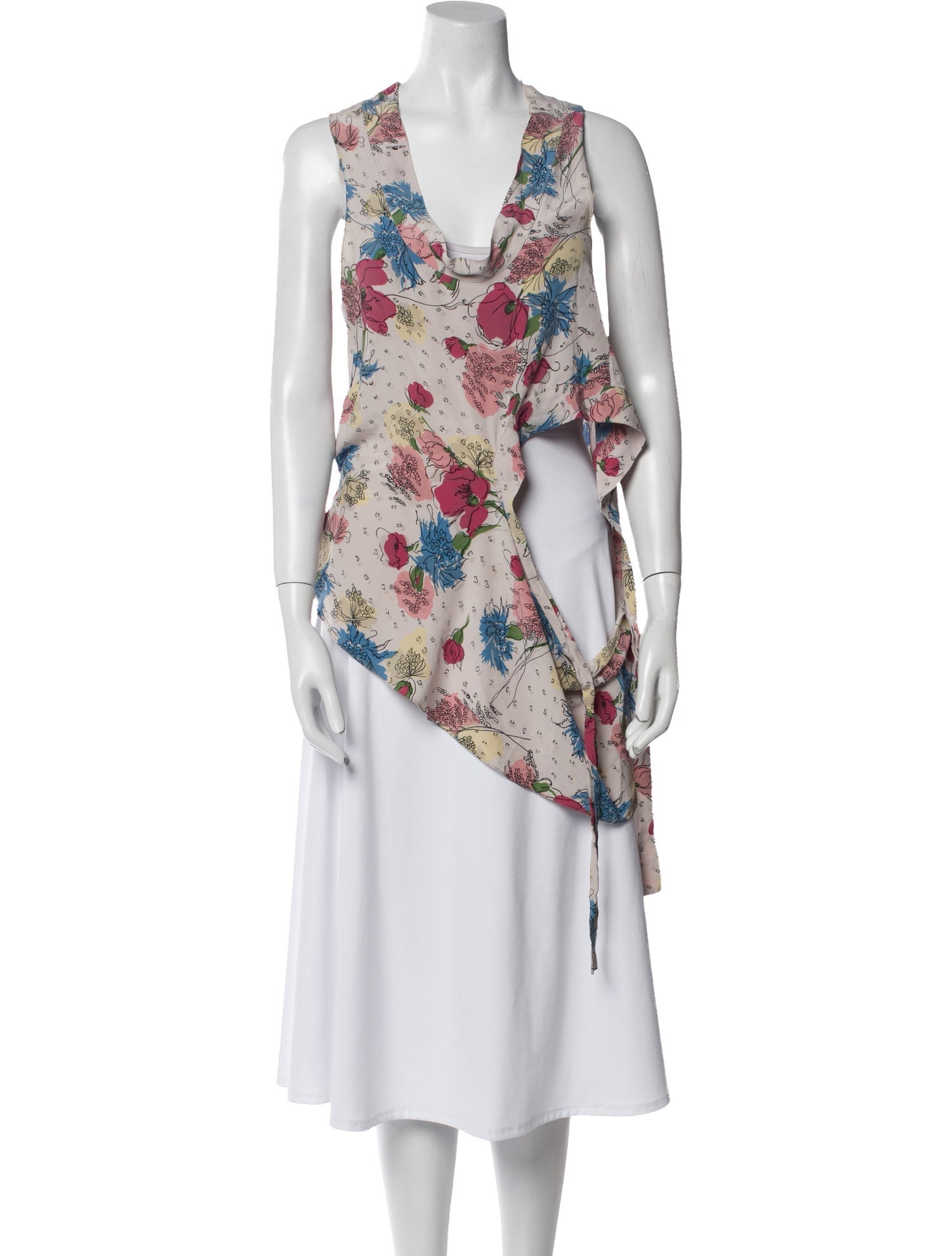 Marni Floral Print V-Neck Tunic