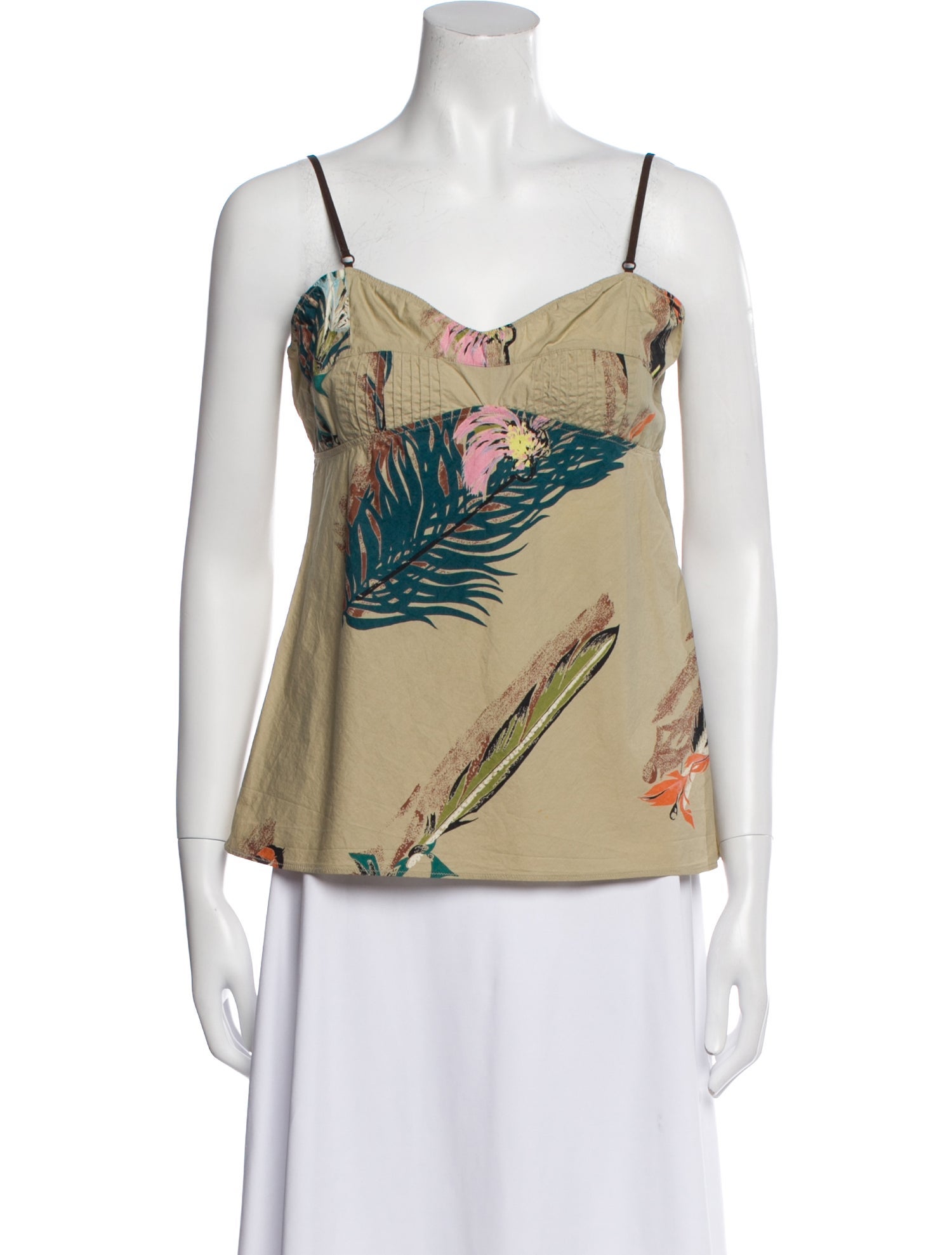 Marni Printed Square Neckline Top