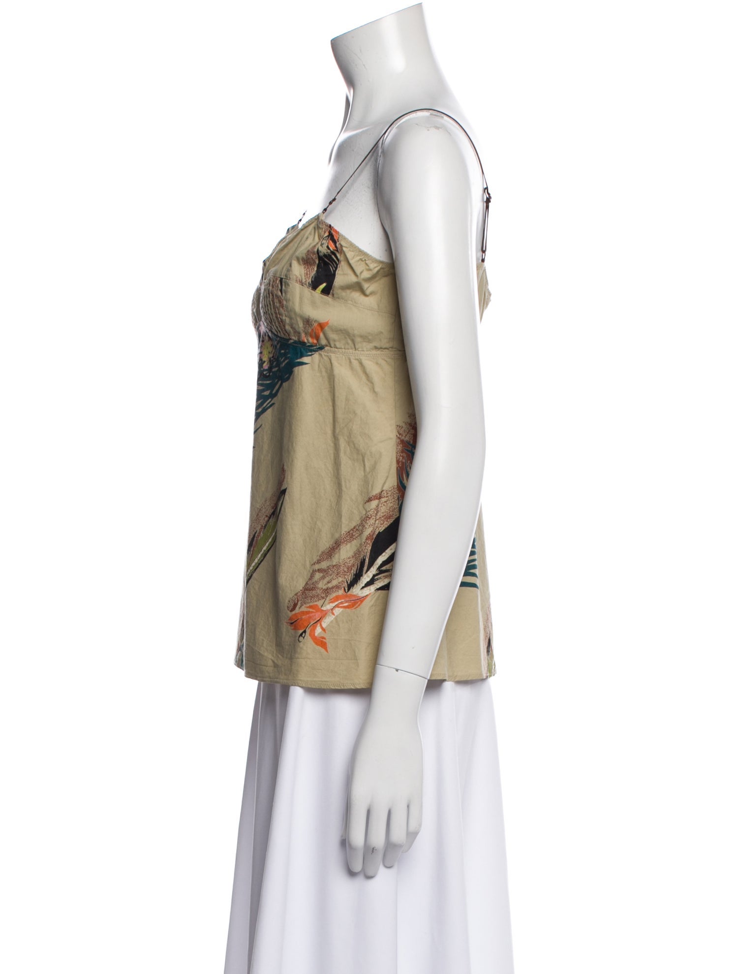 Marni Printed Square Neckline Top