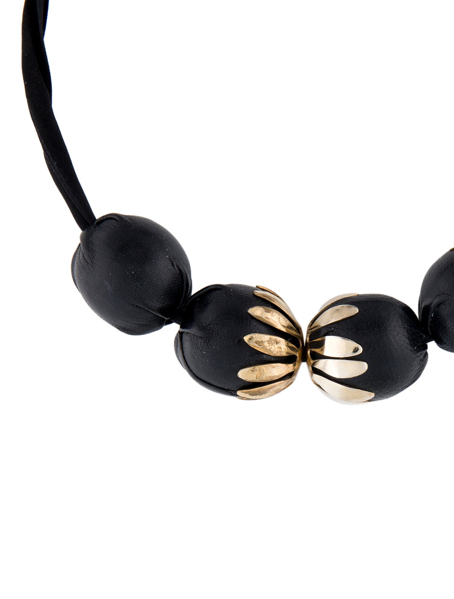 Marni Leather Boules Bead Necklace