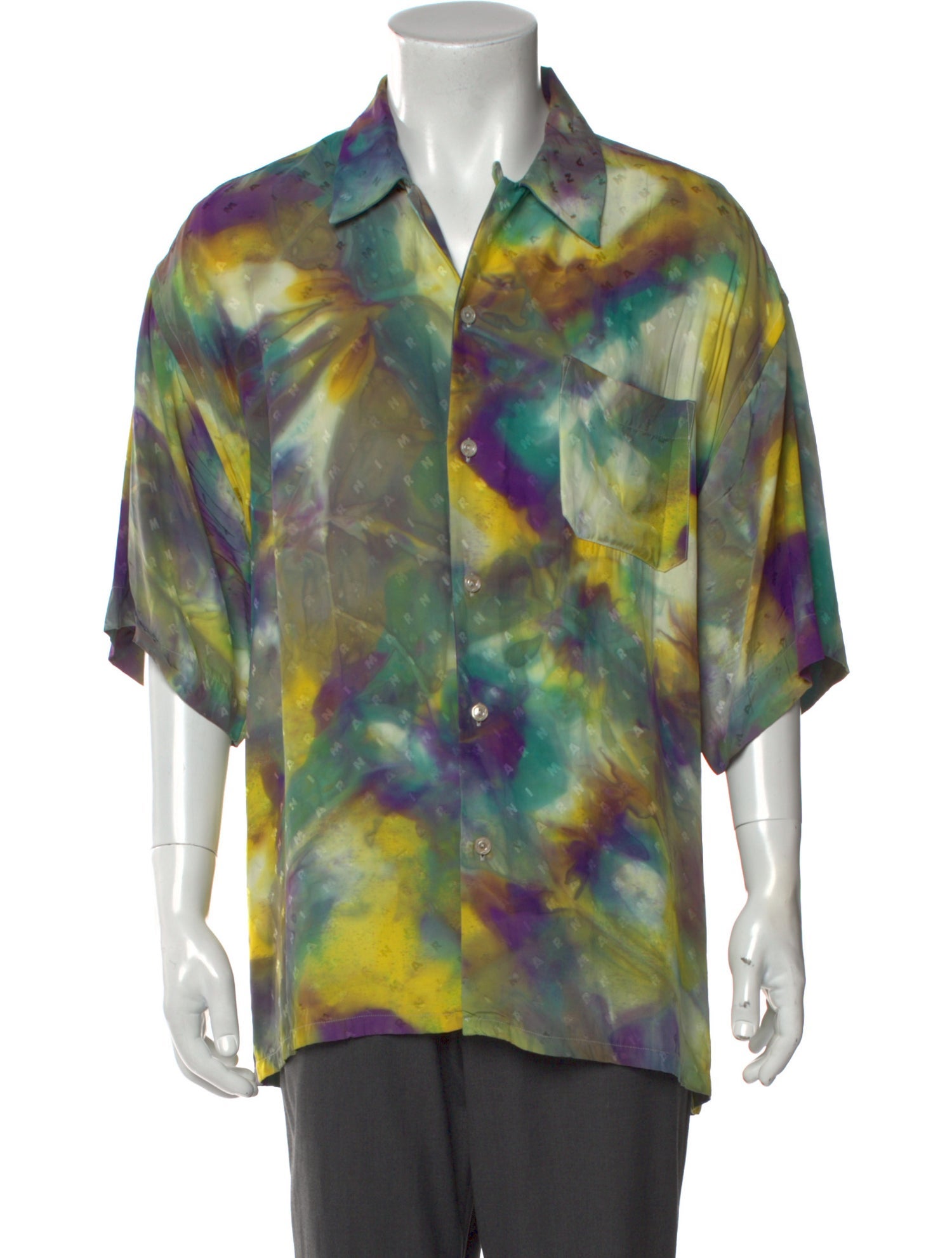 Marni Tie-Dye Print Short Sleeve Shirt