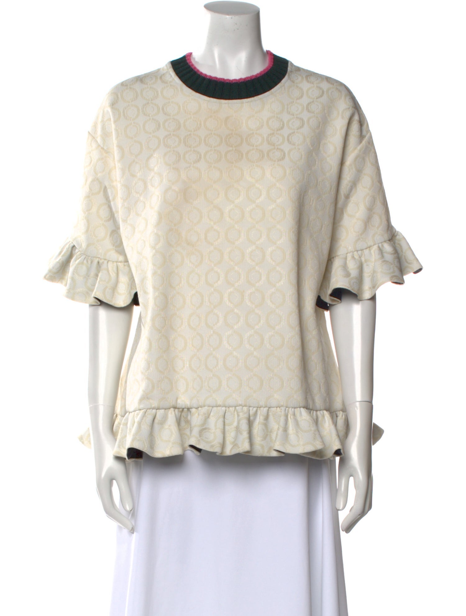 Marni Mock Neck Three-Quarter Sleeve Sweatshirt