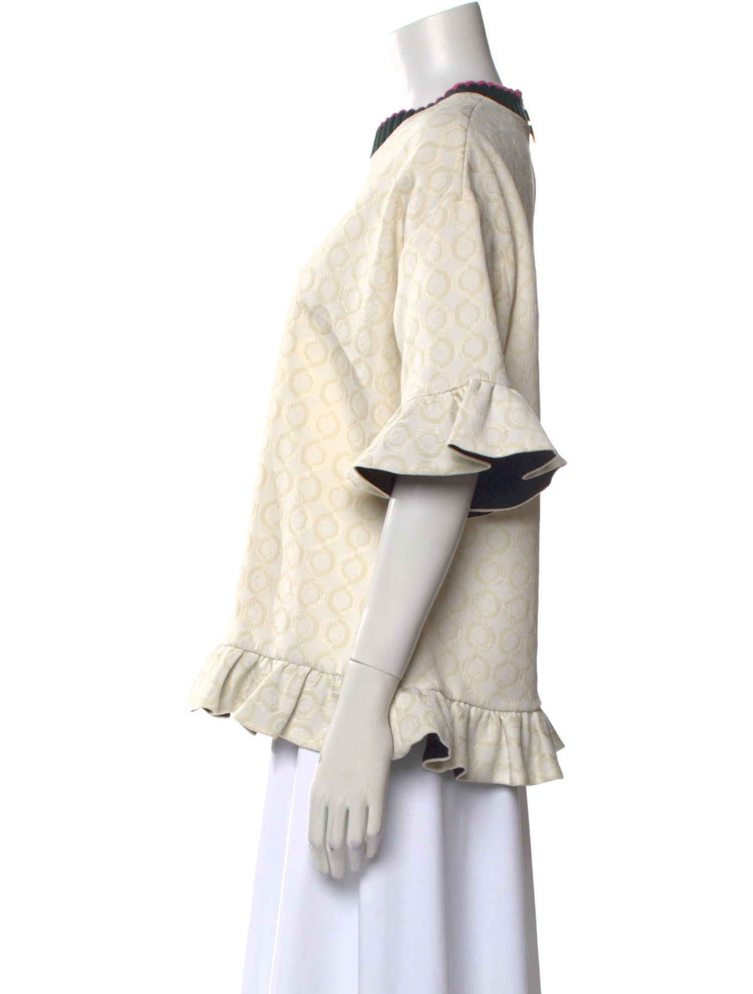 Marni Mock Neck Three-Quarter Sleeve Sweatshirt