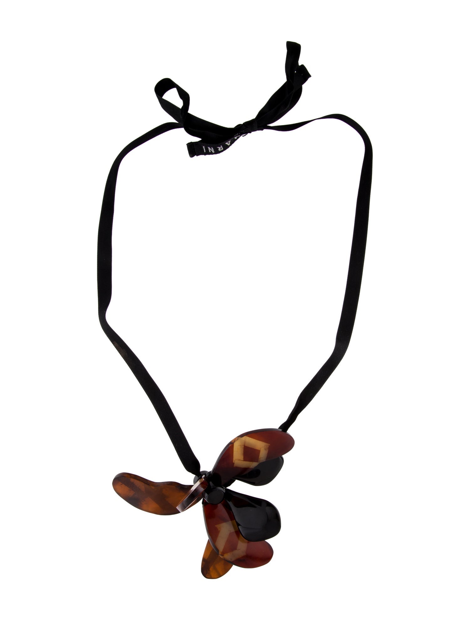 Marni Resin Flower Ribbon Necklace