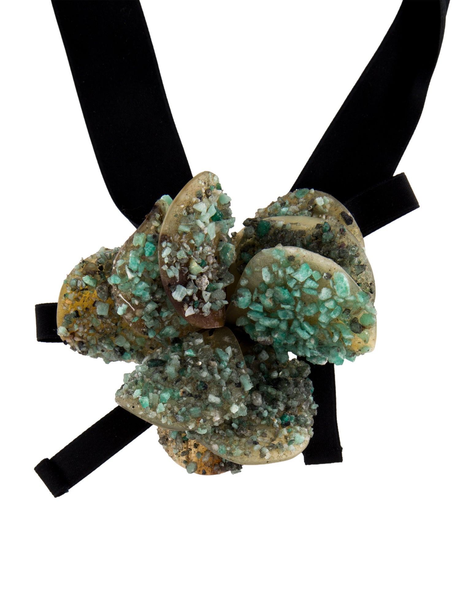 Marni Horn Flower Ribbon Necklace