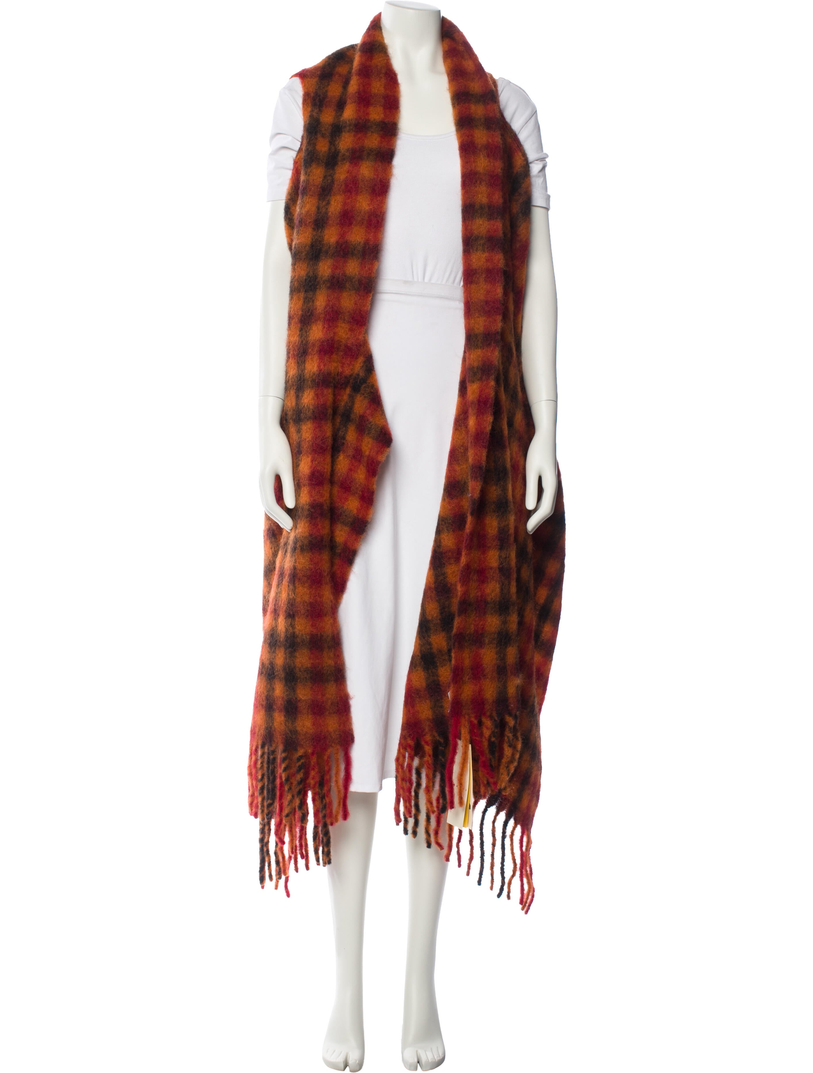 Marni Mohair Plaid Print Scarf w/ Tags