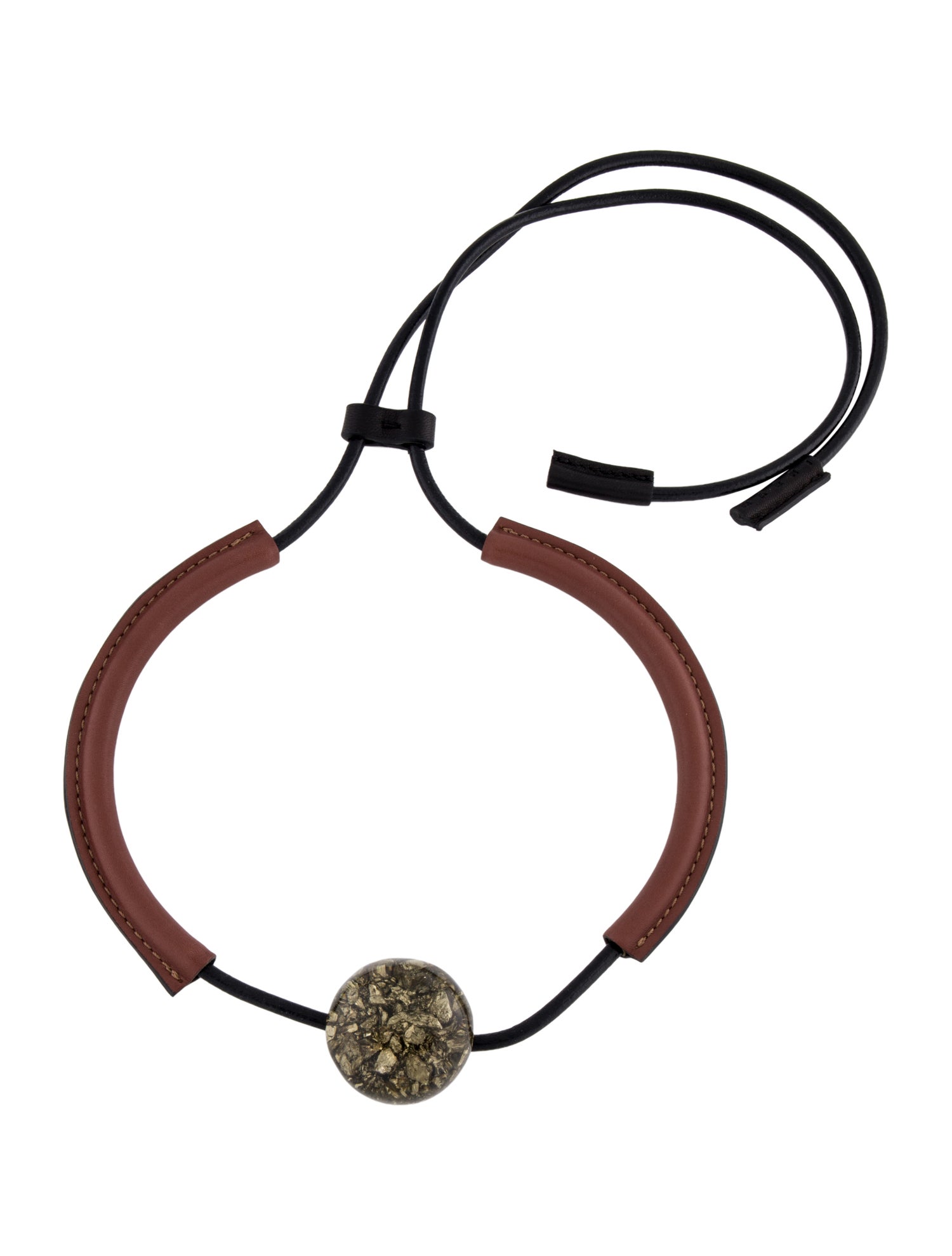 Marni Resin & Leather Pendant Necklace