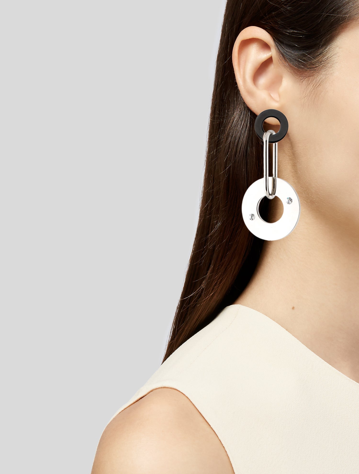 Marni Crystal Disc Link Drop Earrings
