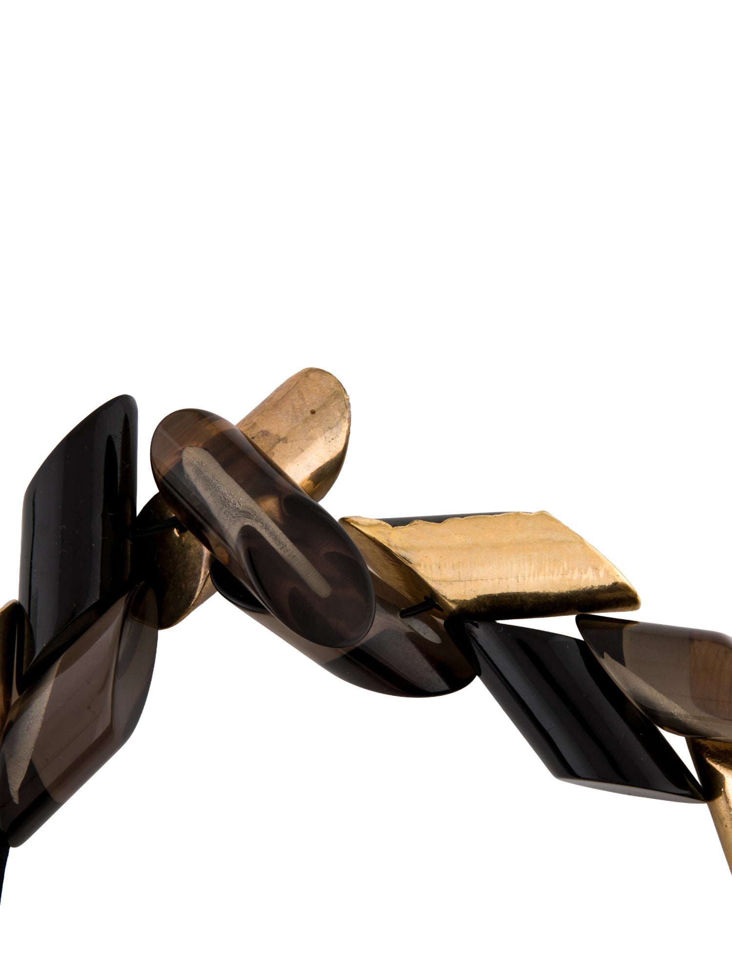 Marni Fabric, Resin, Horn & Ribbon Collar Necklace