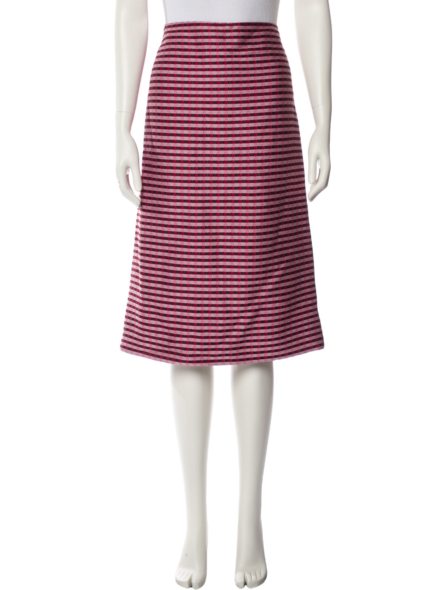 Marni Plaid Print Knee-Length Skirt