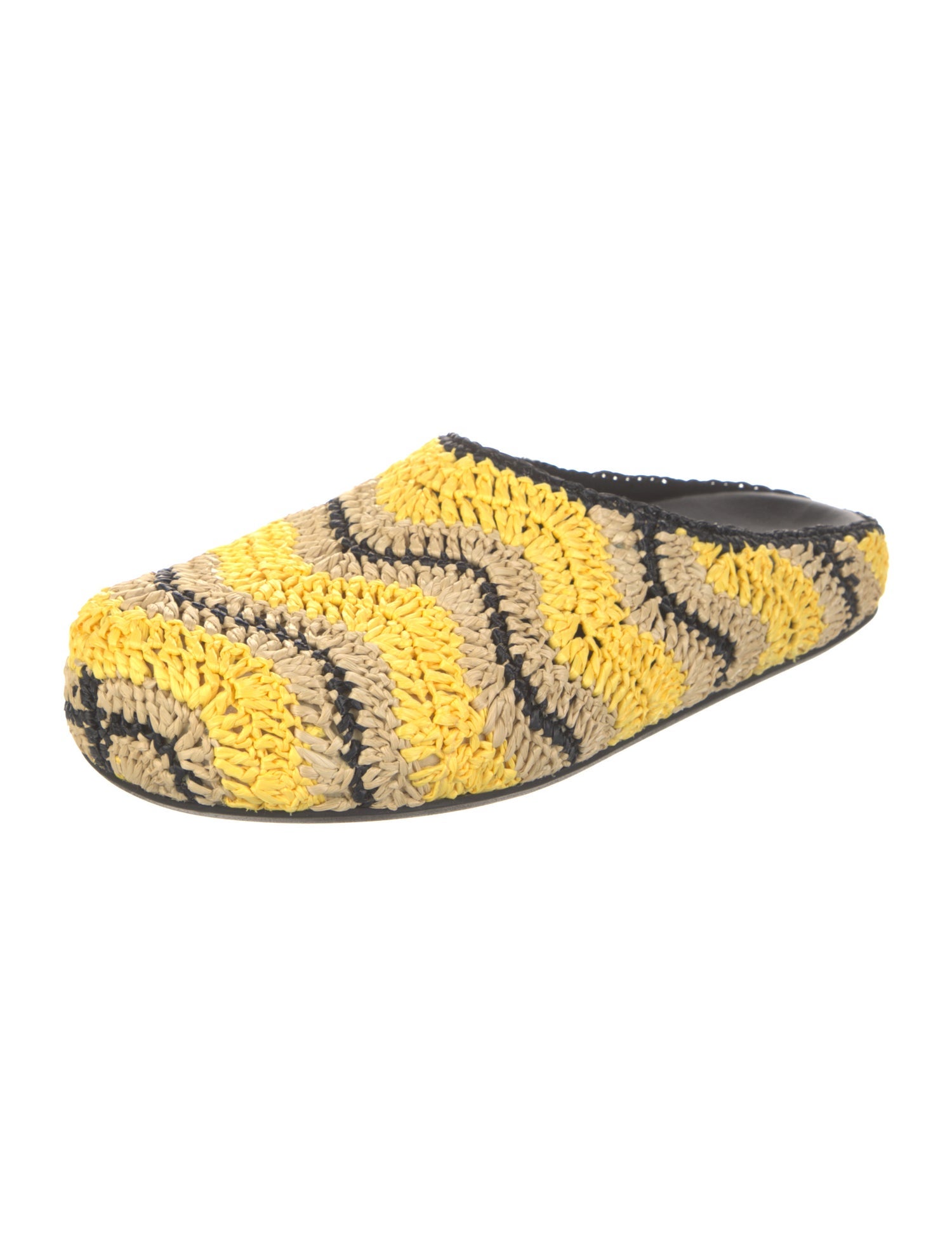Marni Raffia Striped Slippers w/ Tags