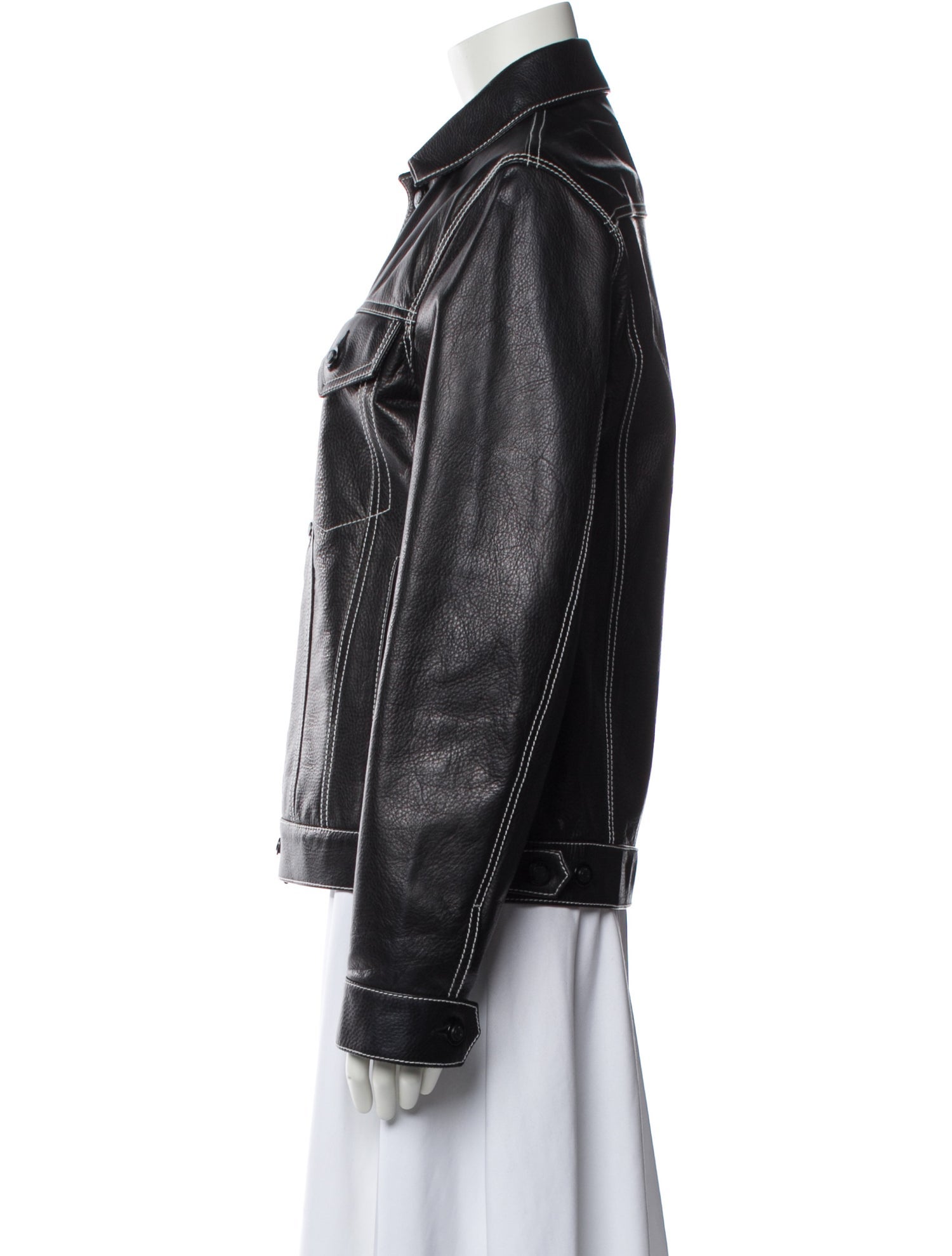 Marni Calf Leather Biker Jacket