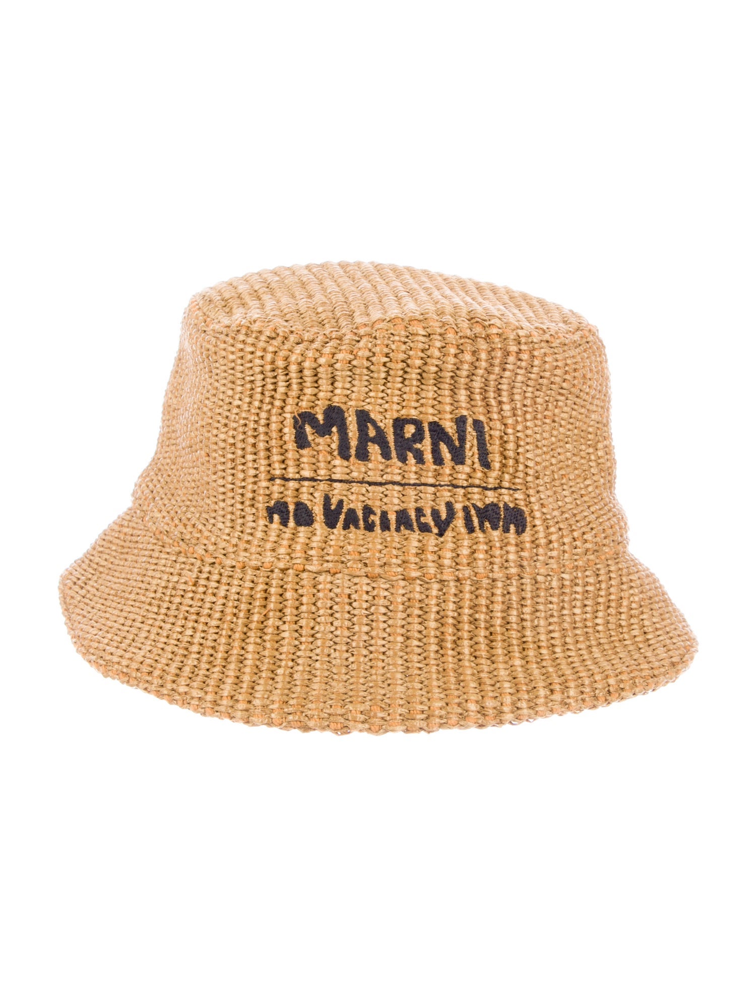 Marni Raffia Embroidered Bucket Hat