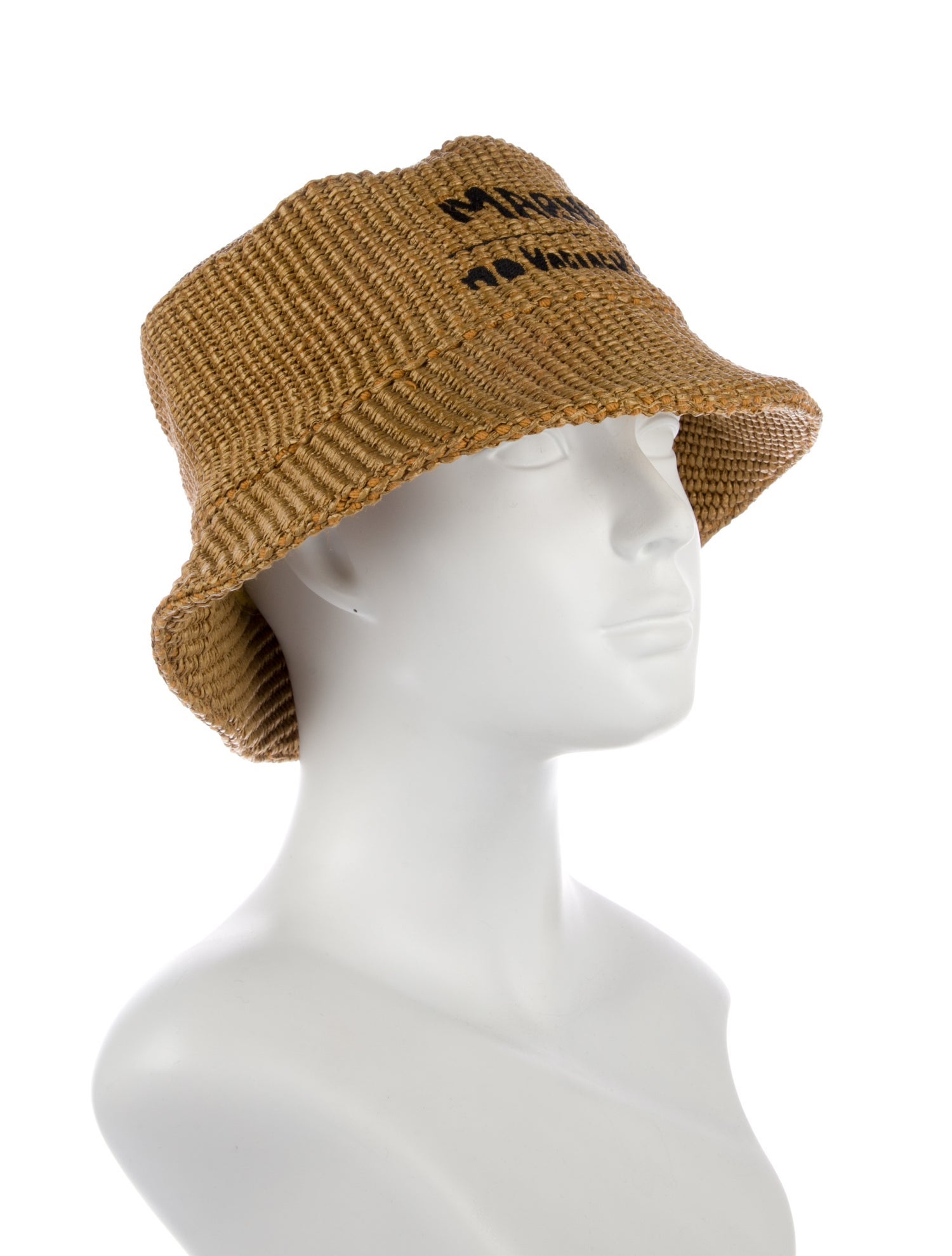 Marni Raffia Embroidered Bucket Hat