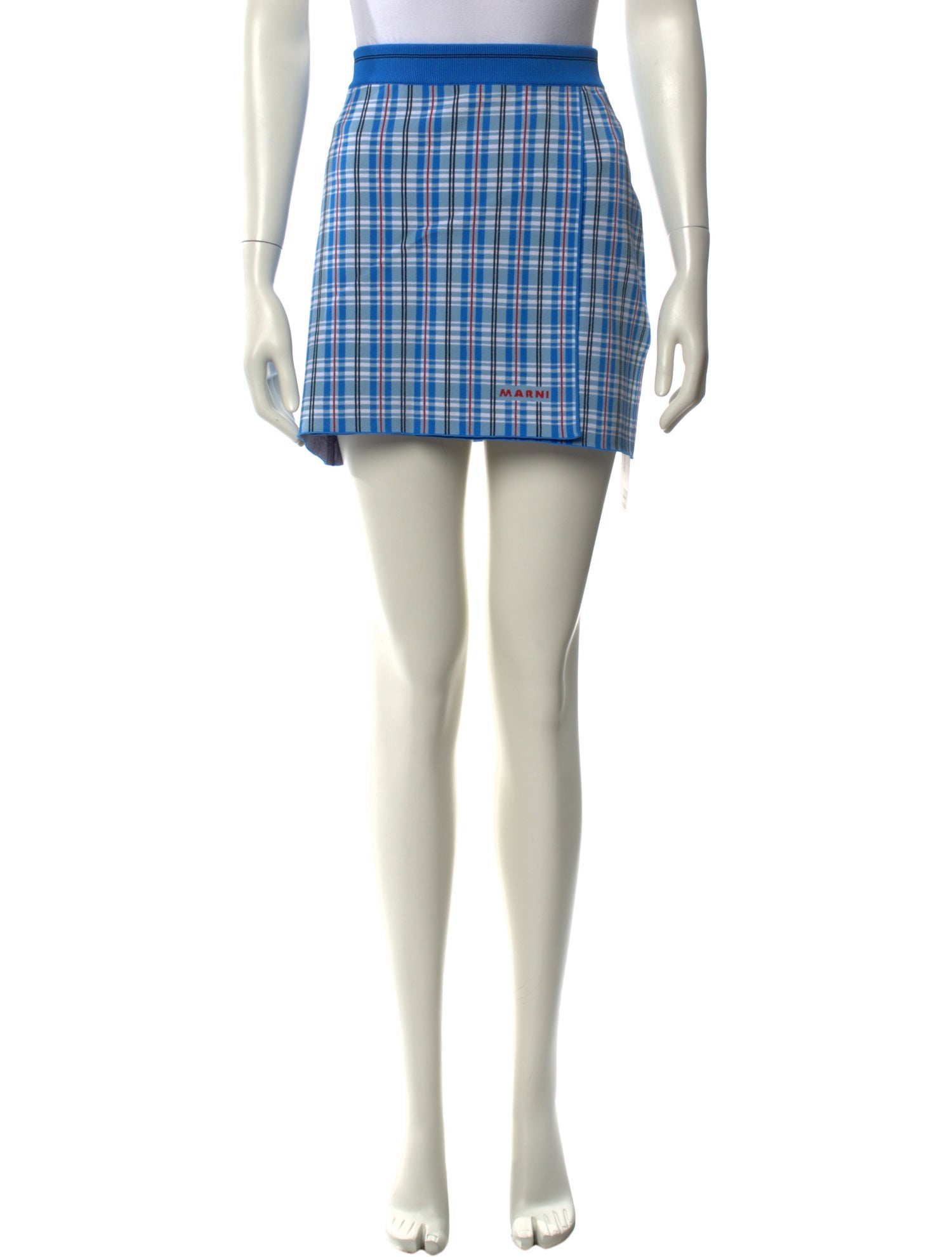 Marni Plaid Print Mini Skirt