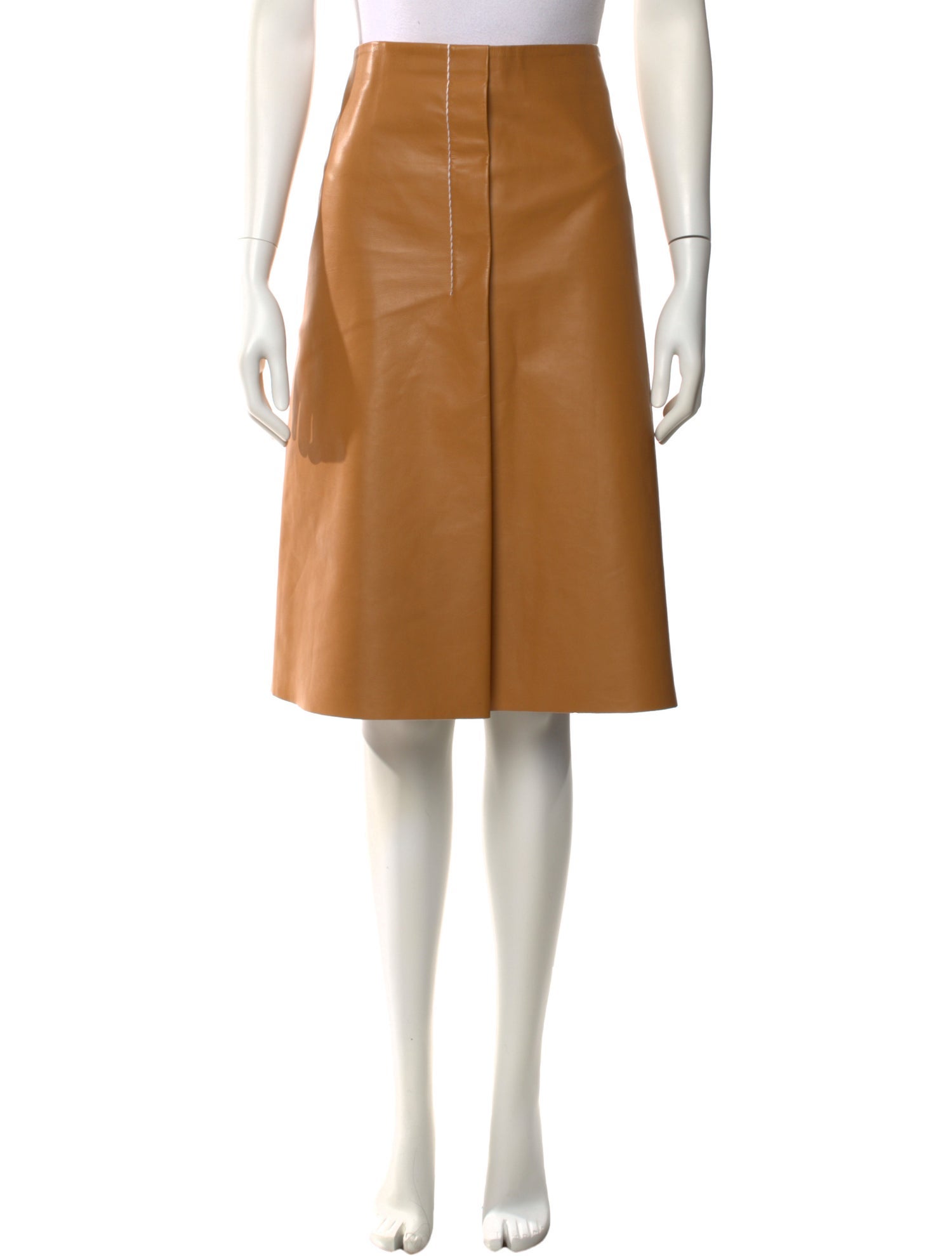 Marni Calf Leather Knee-Length Skirt