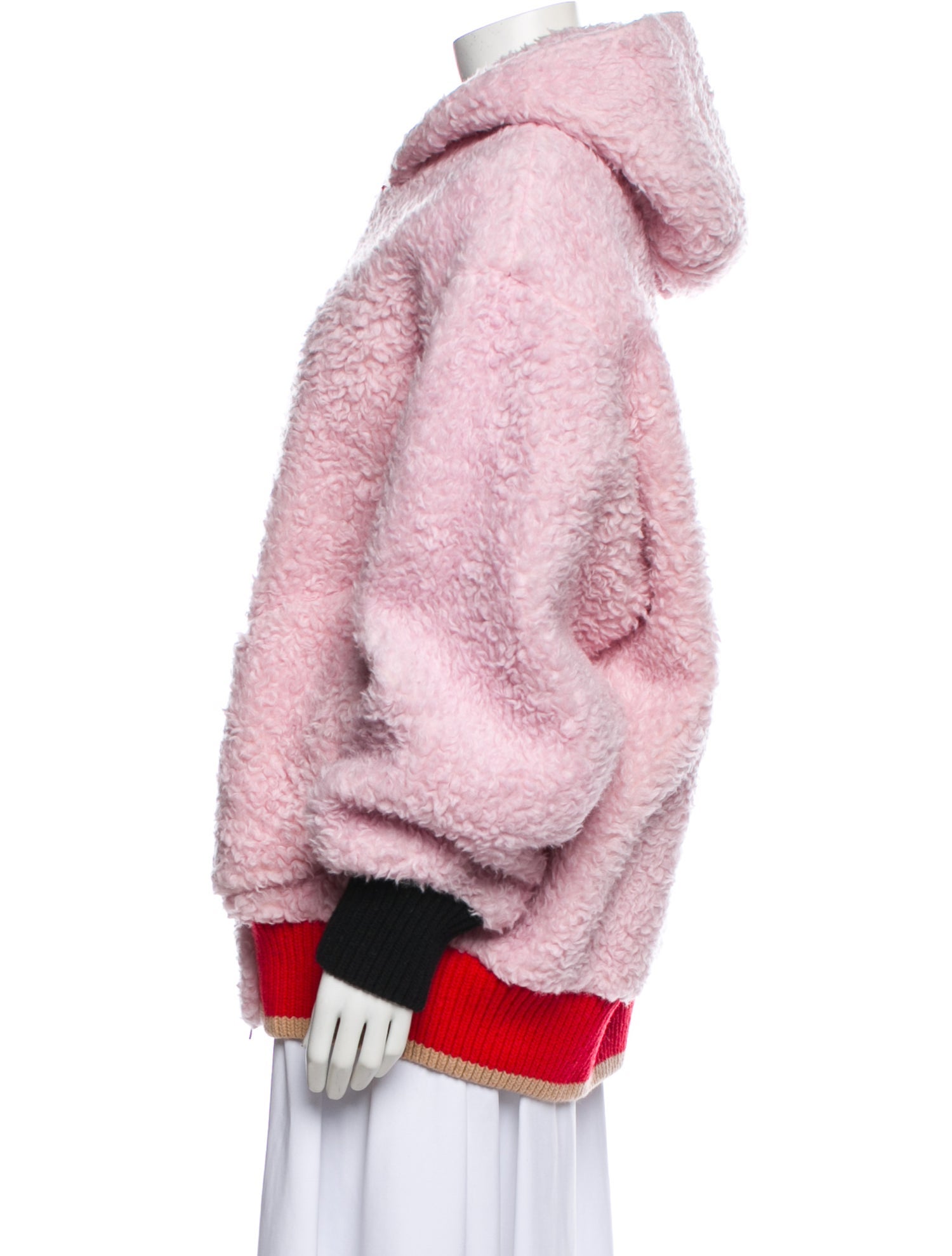 Marni Faux Fur Colorblock Pattern Faux Fur Jacket