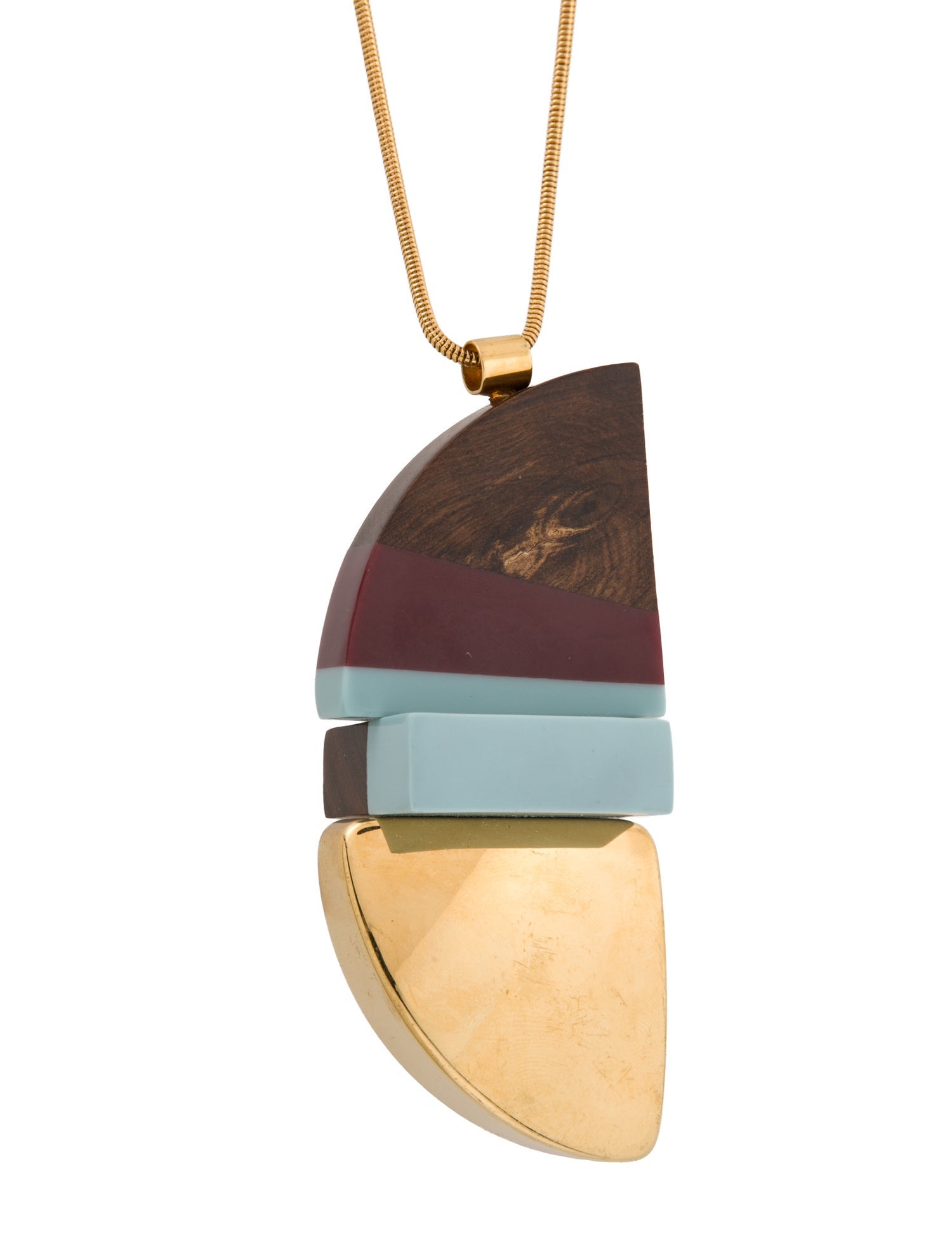 Marni Wood & Resin Pendant Necklace