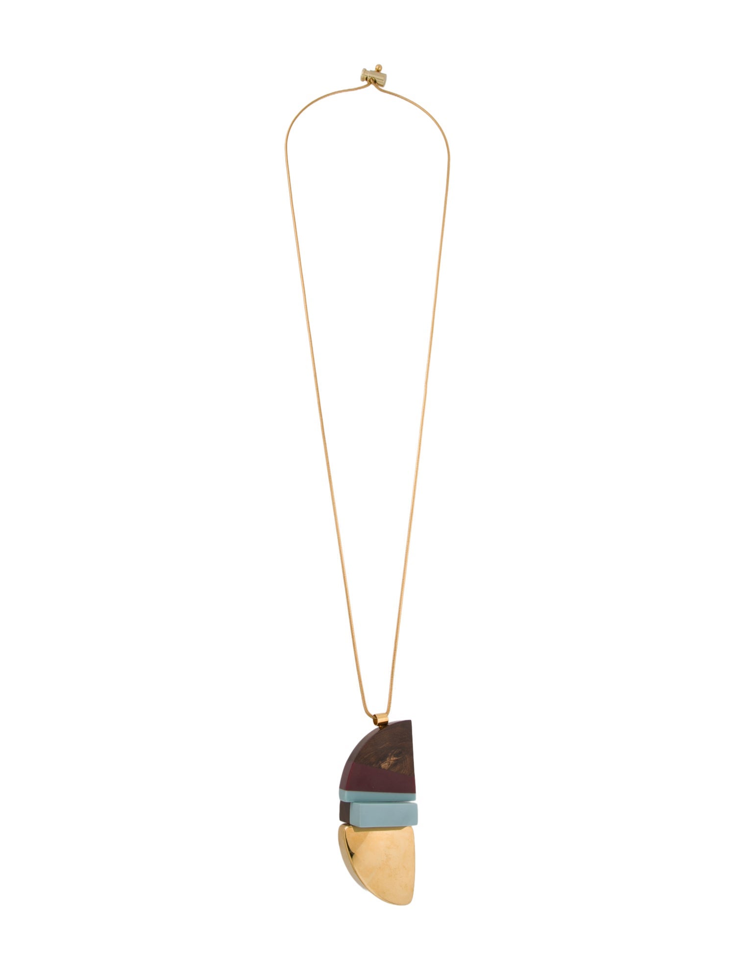 Marni Wood & Resin Pendant Necklace