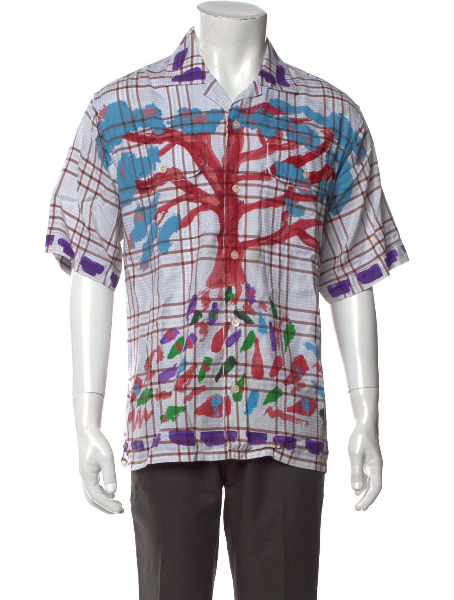 Marni Plaid Print Short Sleeve Shirt