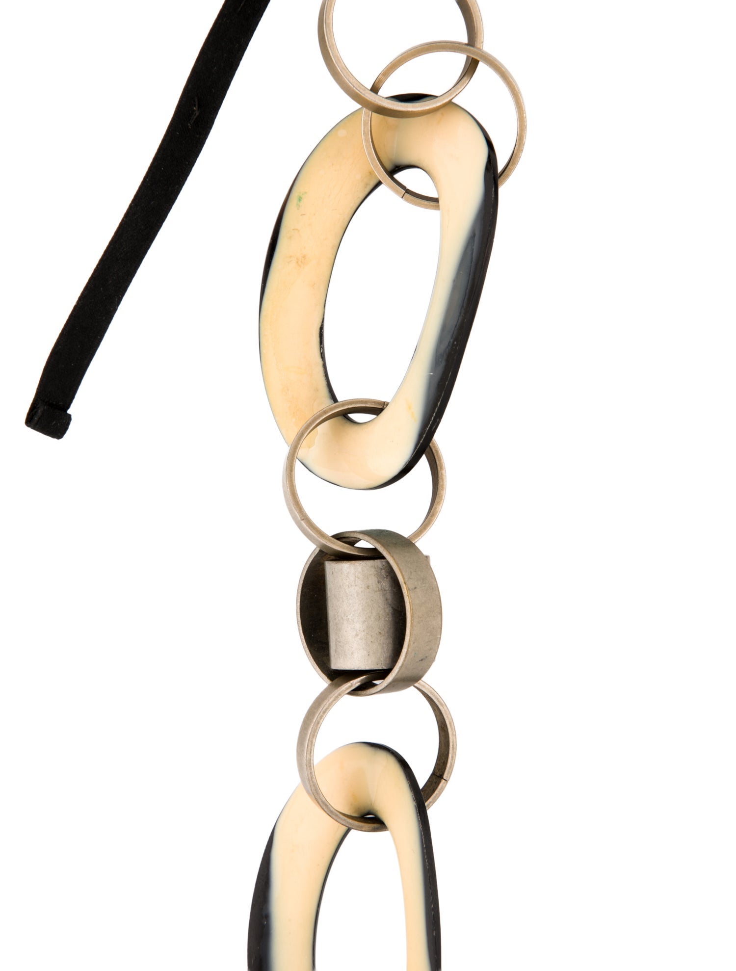 Marni Horn & Ribbon Collar Necklace