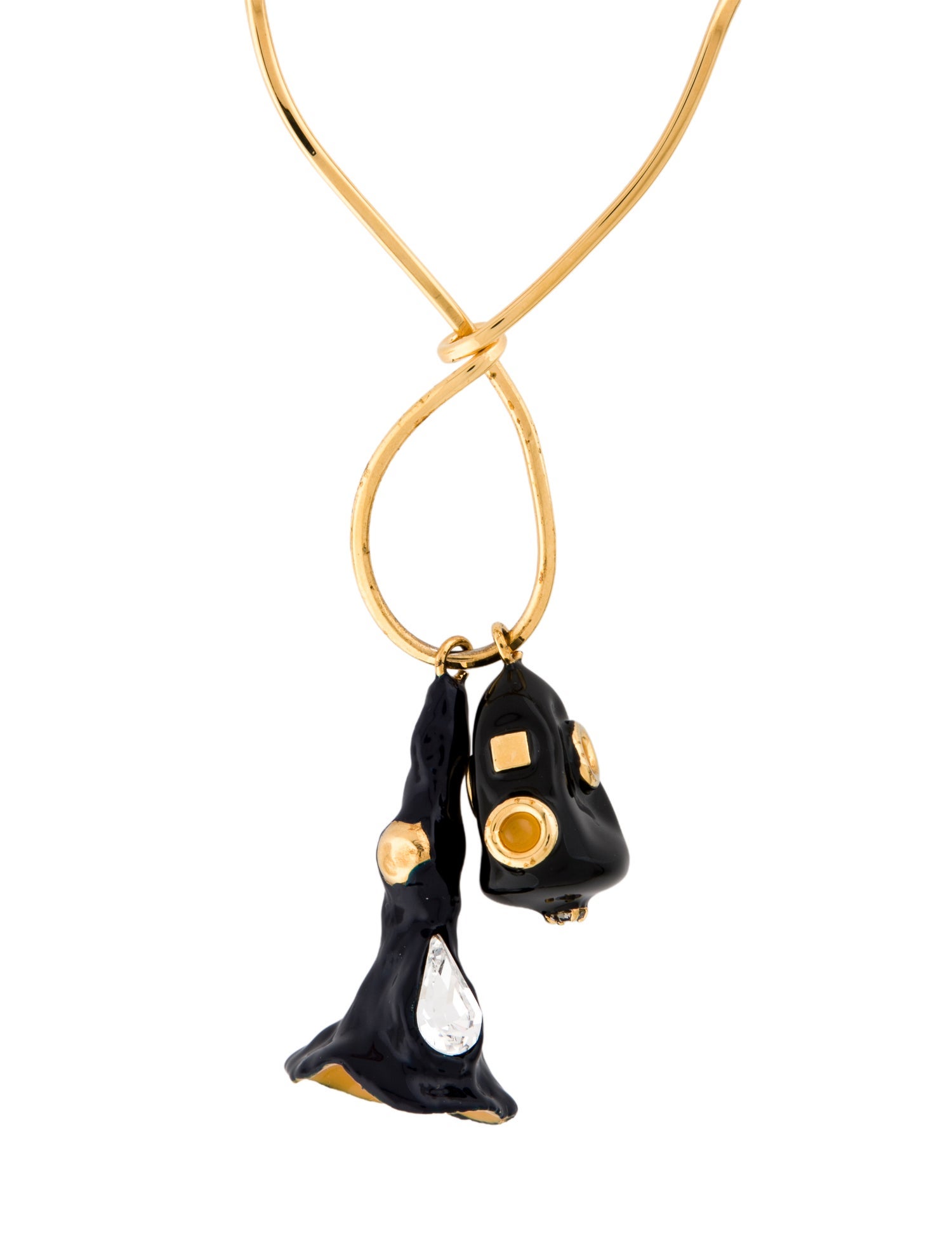 Marni Cord, Enamel & Crystal Pendant Necklace