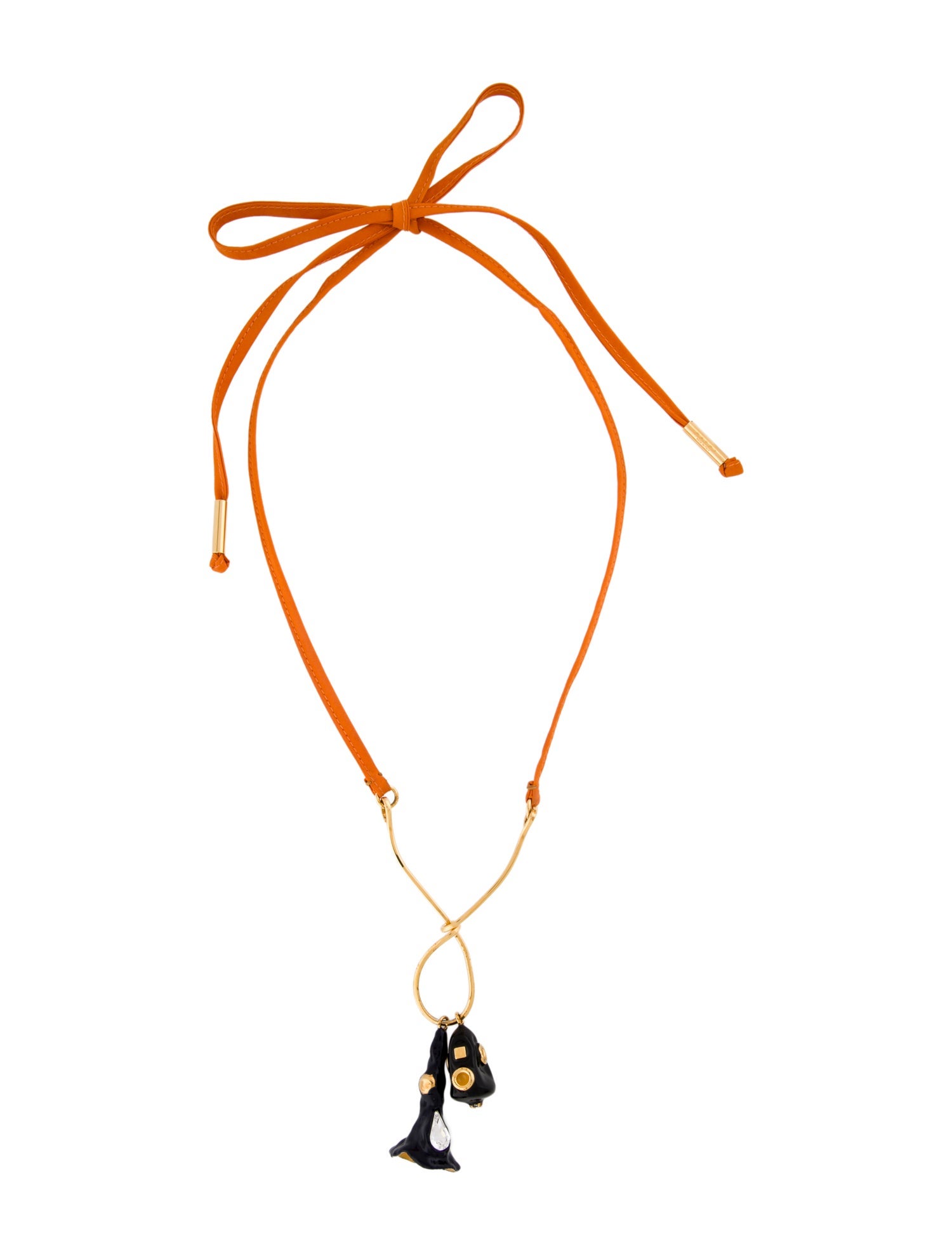 Marni Cord, Enamel & Crystal Pendant Necklace