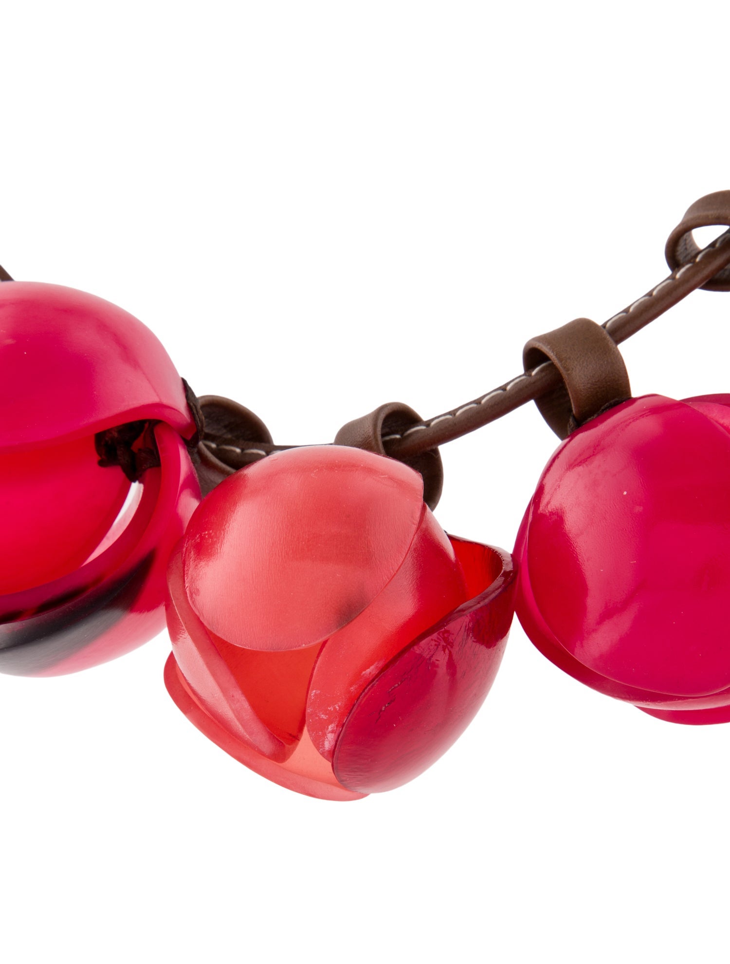 Marni Leather & Resin Flower Pendant Necklace