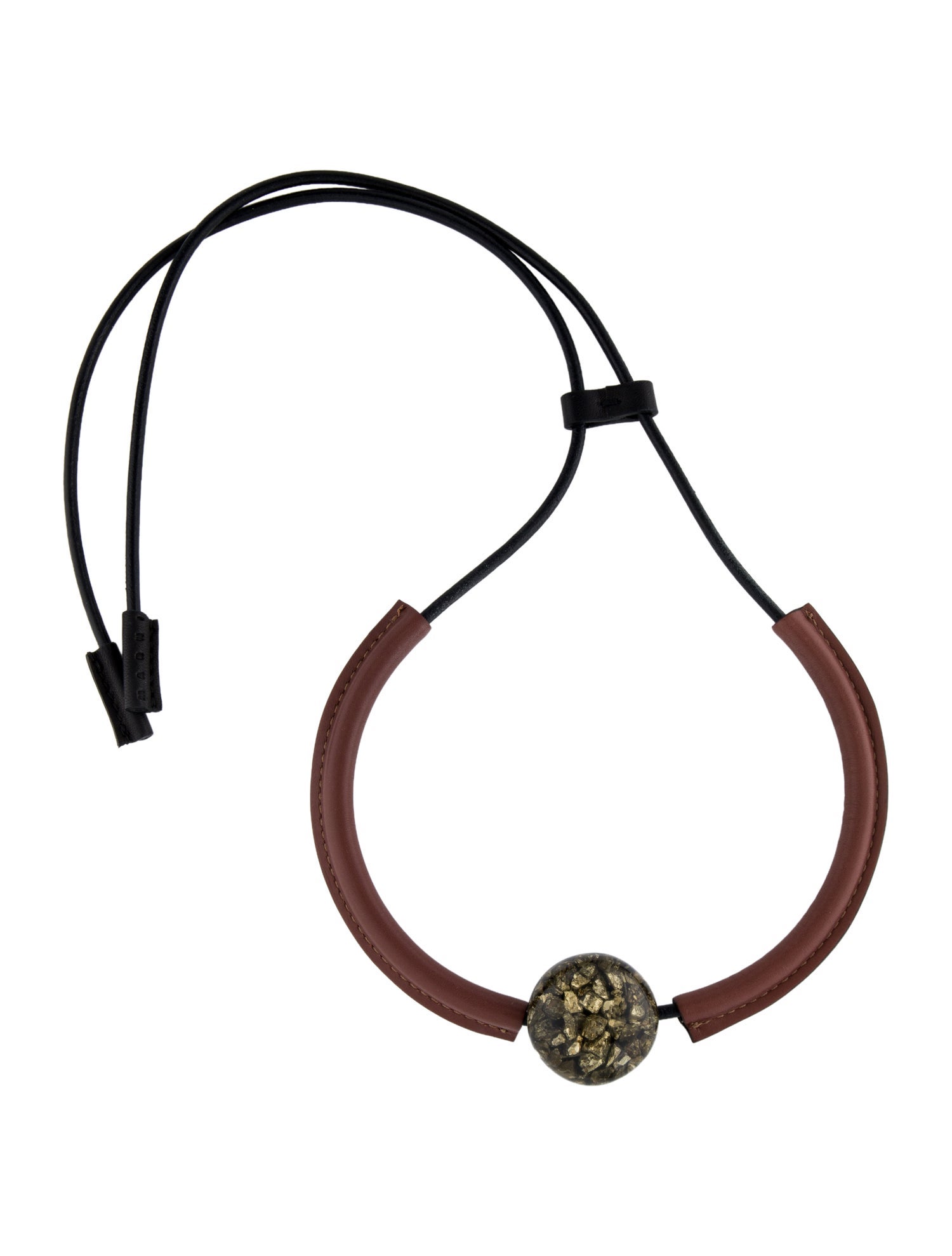 Marni Leather & Resin Collar Necklace