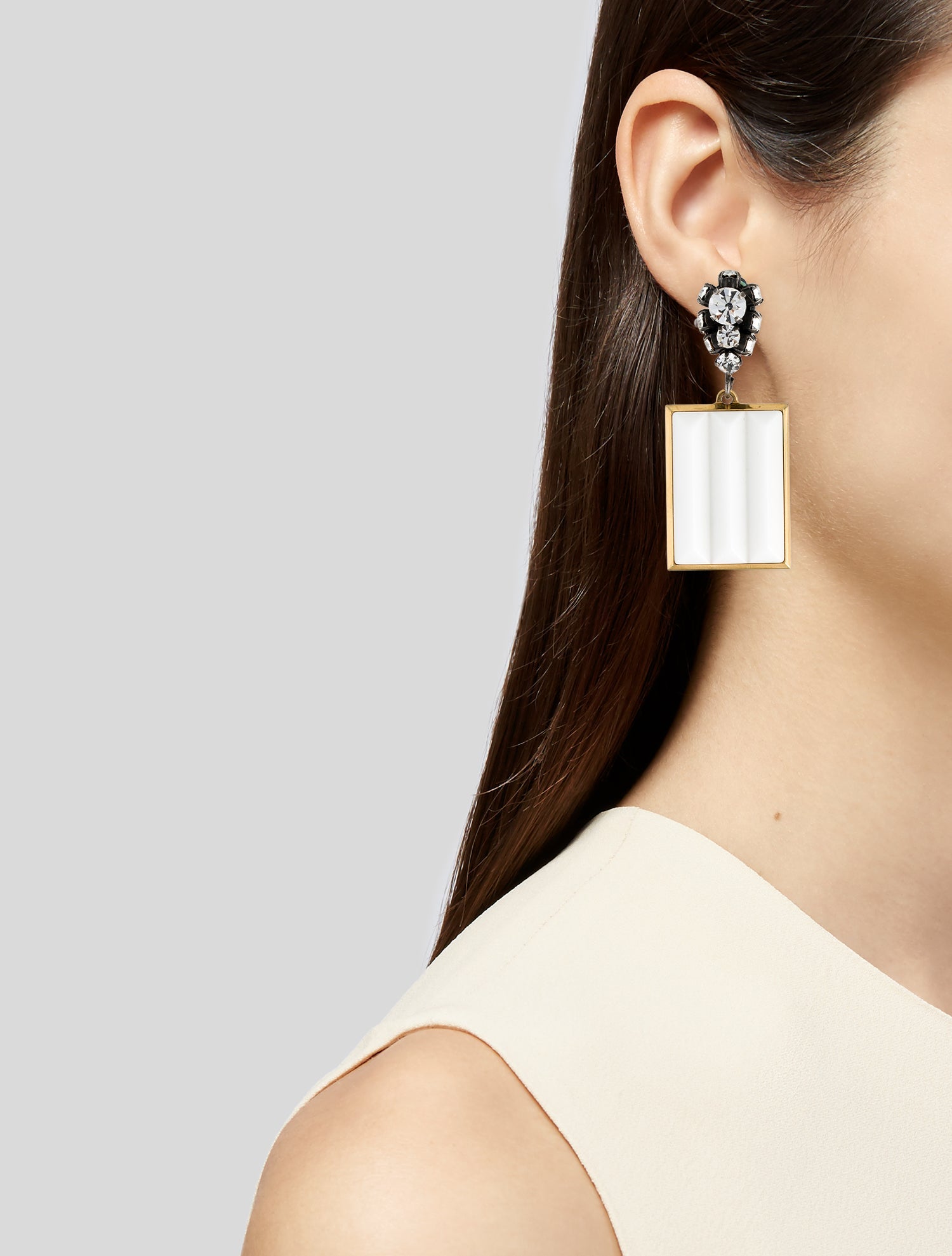 Marni Crystal & Resin Clip-On Earrings