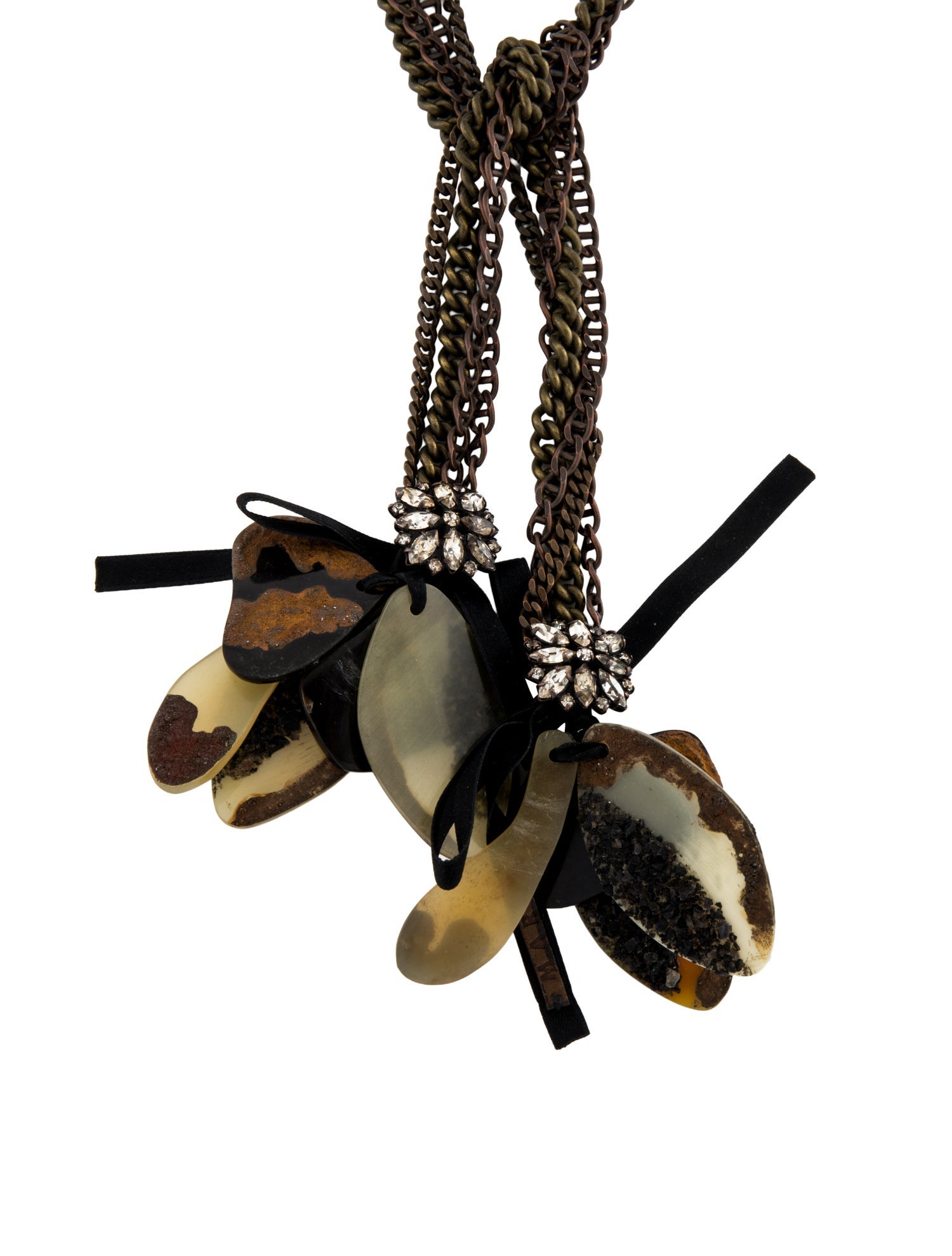 Marni Resin, Horn & Crystal Multistrand Chain Necklace
