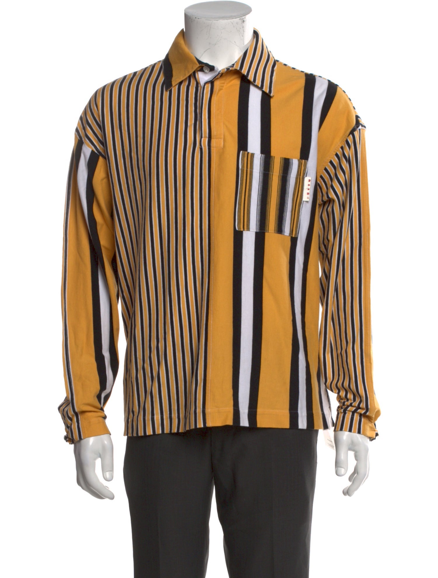 Marni Striped Collar Polo Shirt