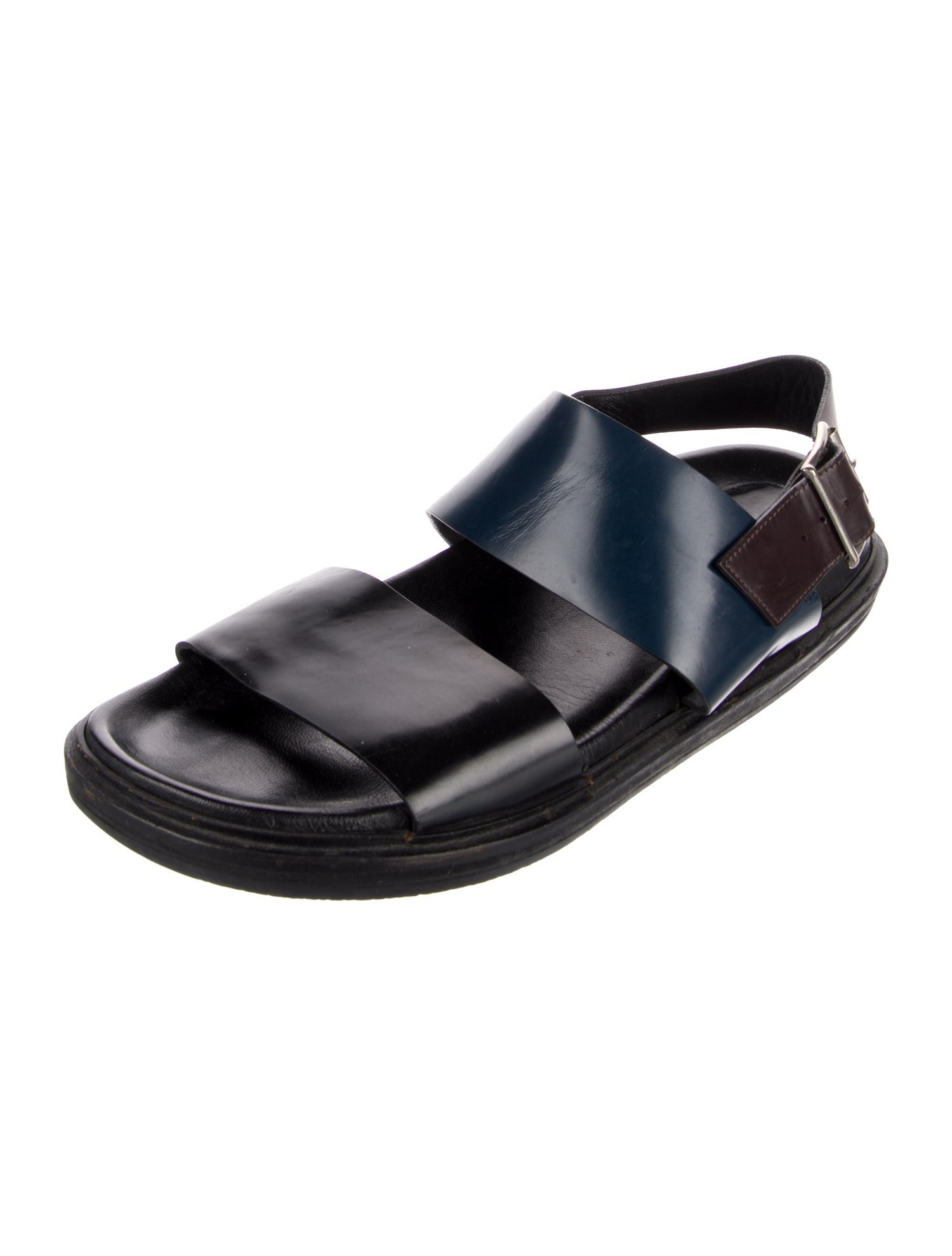 Marni Leather Colorblock Pattern Sandals