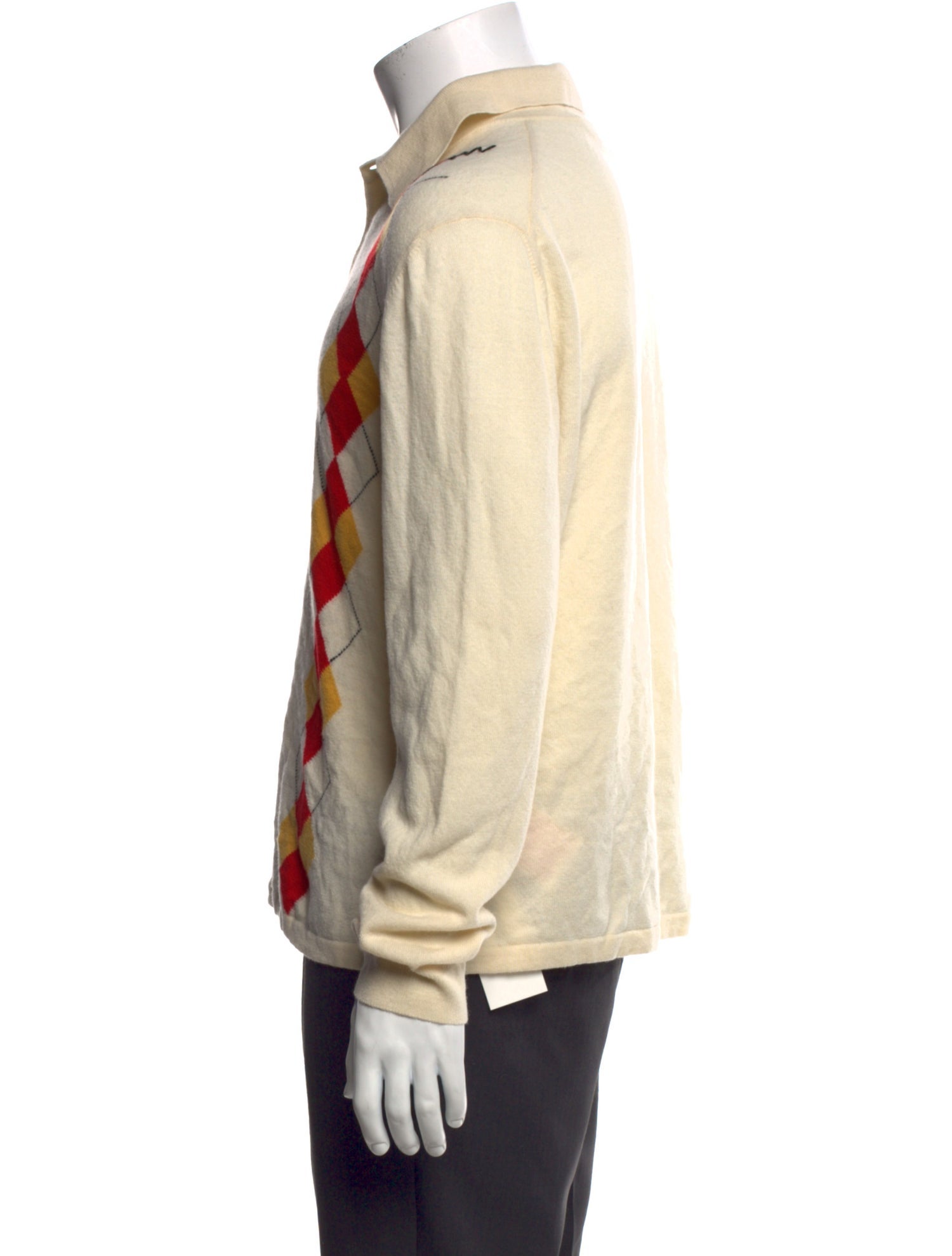 Marni Virgin Wool Colorblock Pattern Polo Shirt