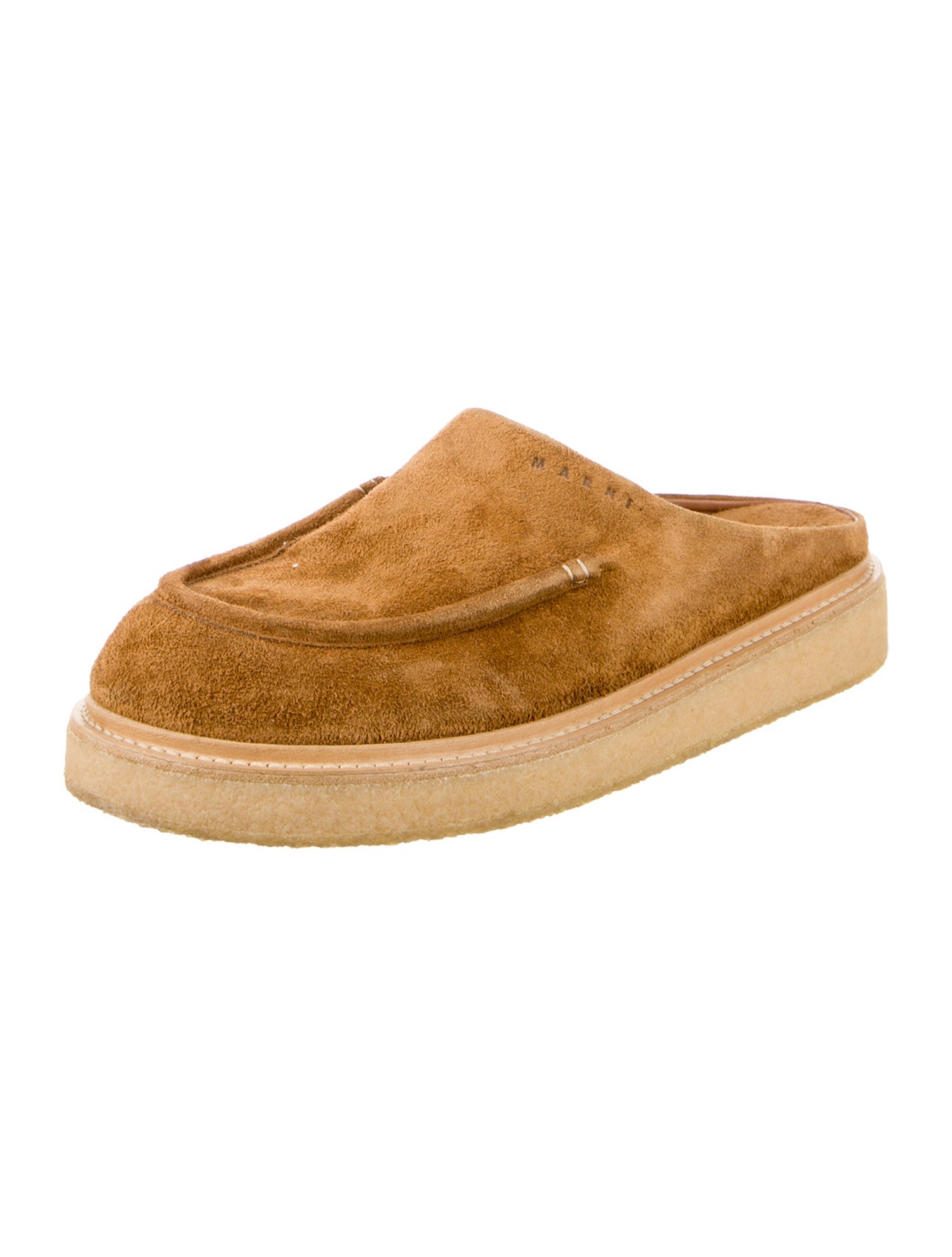 Marni Suede Leather Trim Embellishment Slippers