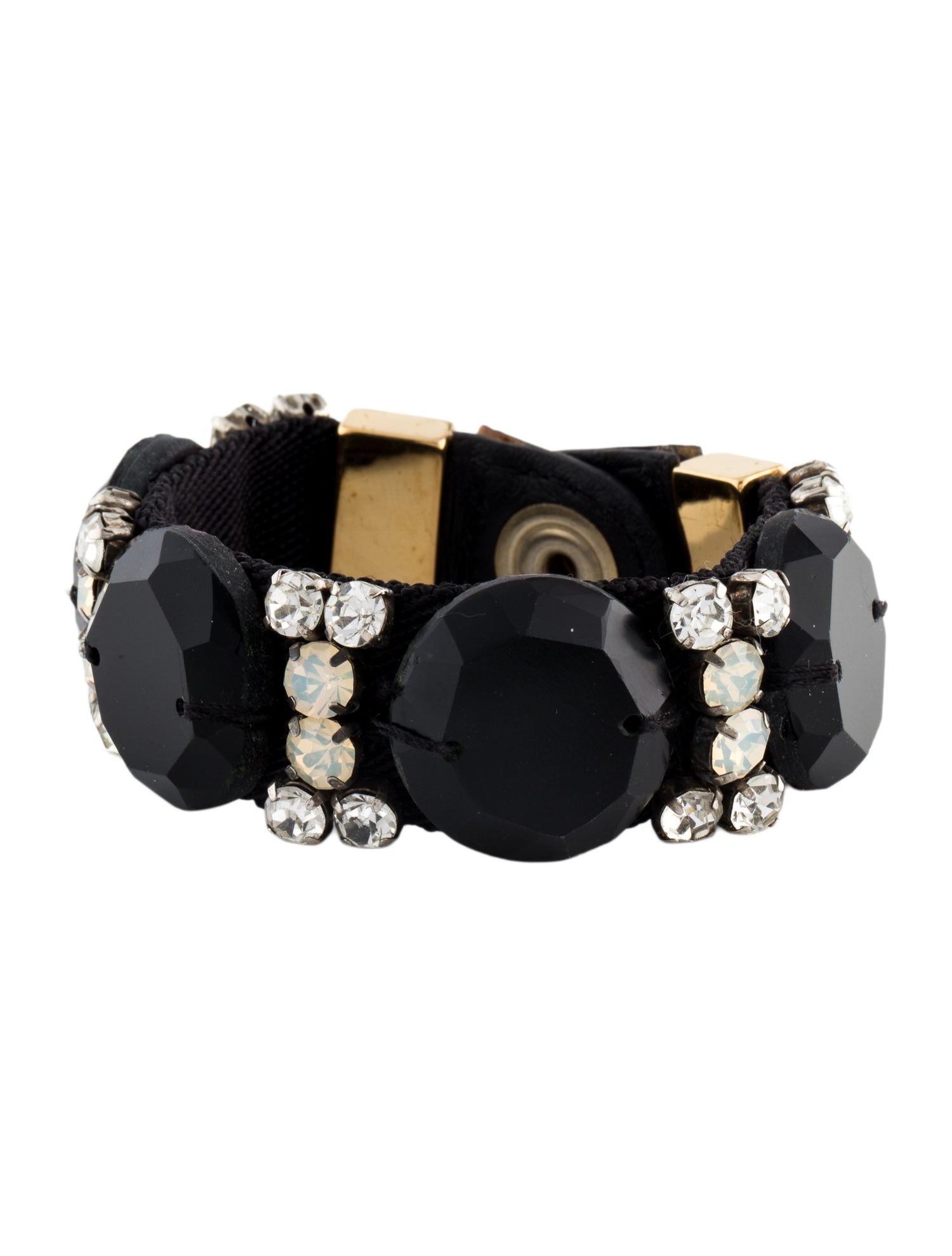 Marni Leather & Crystal Wrap Bracelet