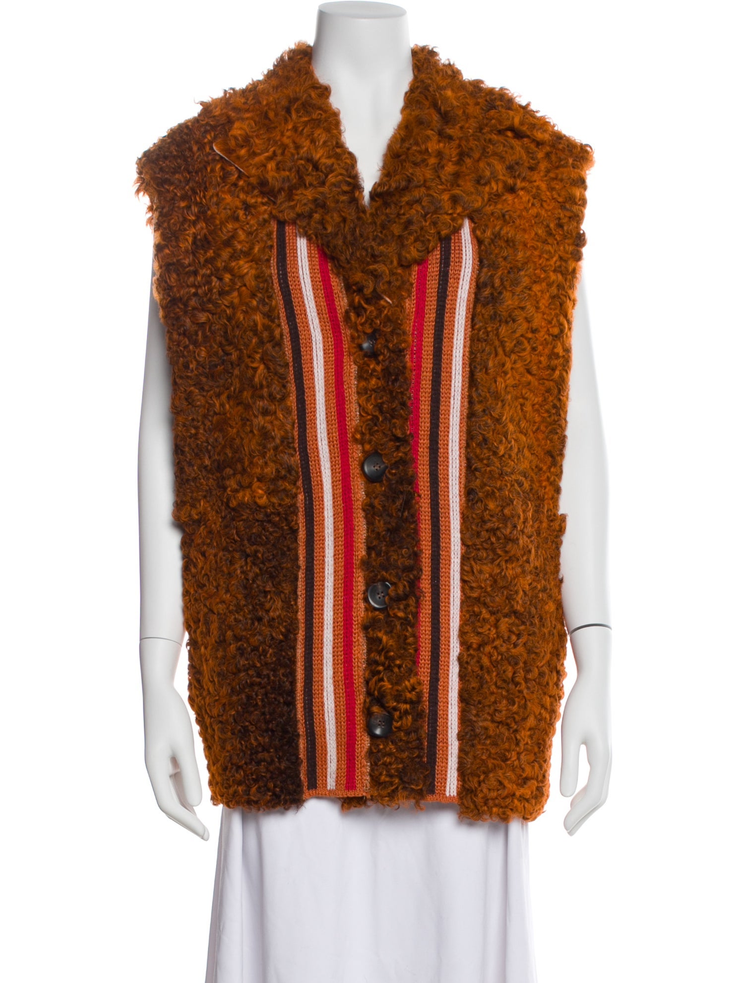 Marni Lamb Leather Colorblock Pattern Vest