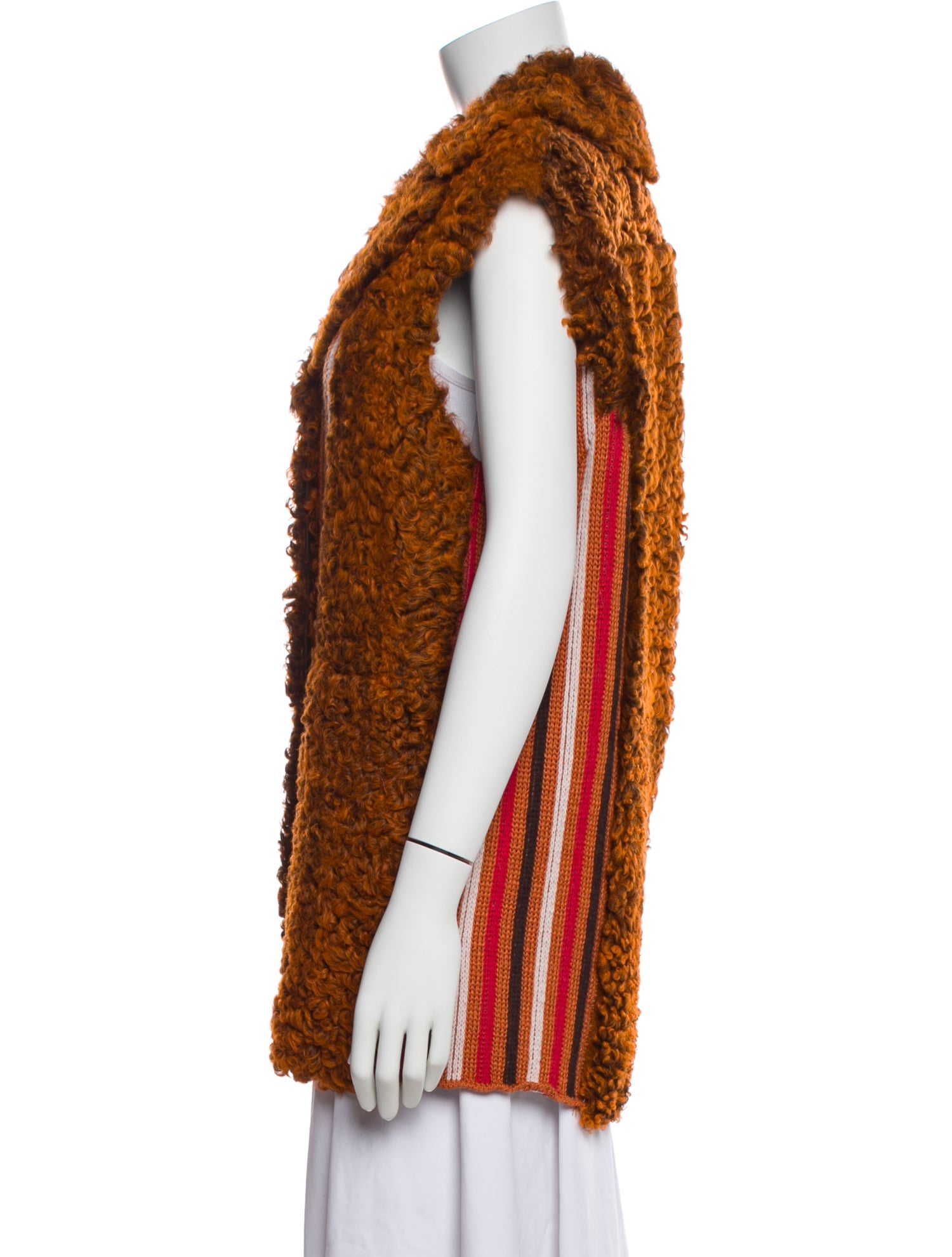 Marni Lamb Leather Colorblock Pattern Vest